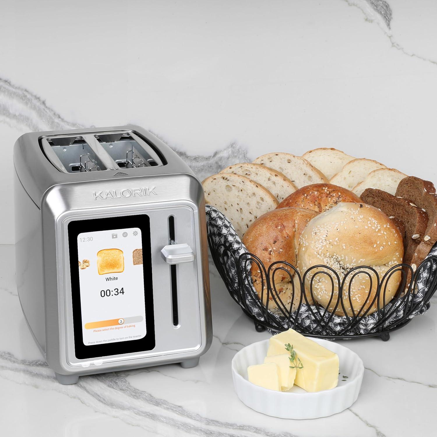 Kalorik Stainless Steel 2-Slice Toaster with Digital Touchscreen