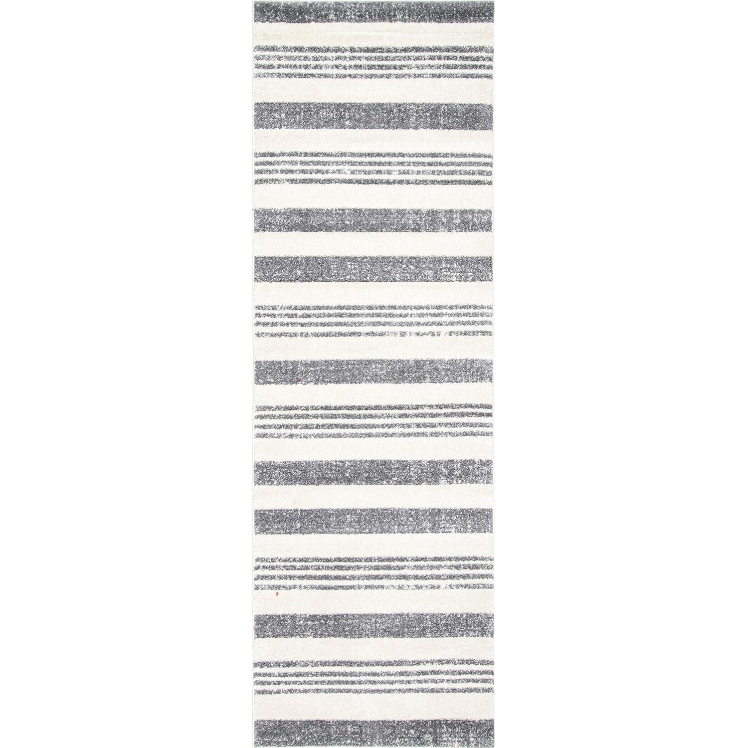 nuLOOM Striped Kelsi Runner Rug, 2' 8" x 8', Gray