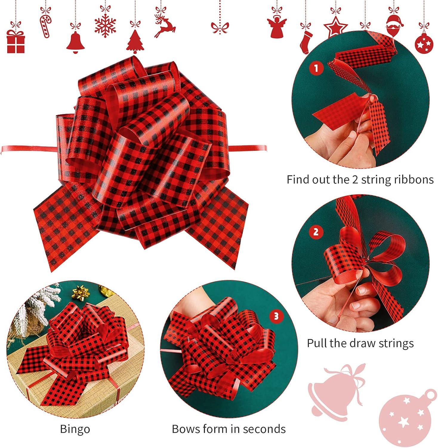 JOYIN 48 Pcs Christmas Pull Bows with Ribbon 5? Wide for Gift Wrapping & Present tags, Boxing Decorations, Holiday Decor