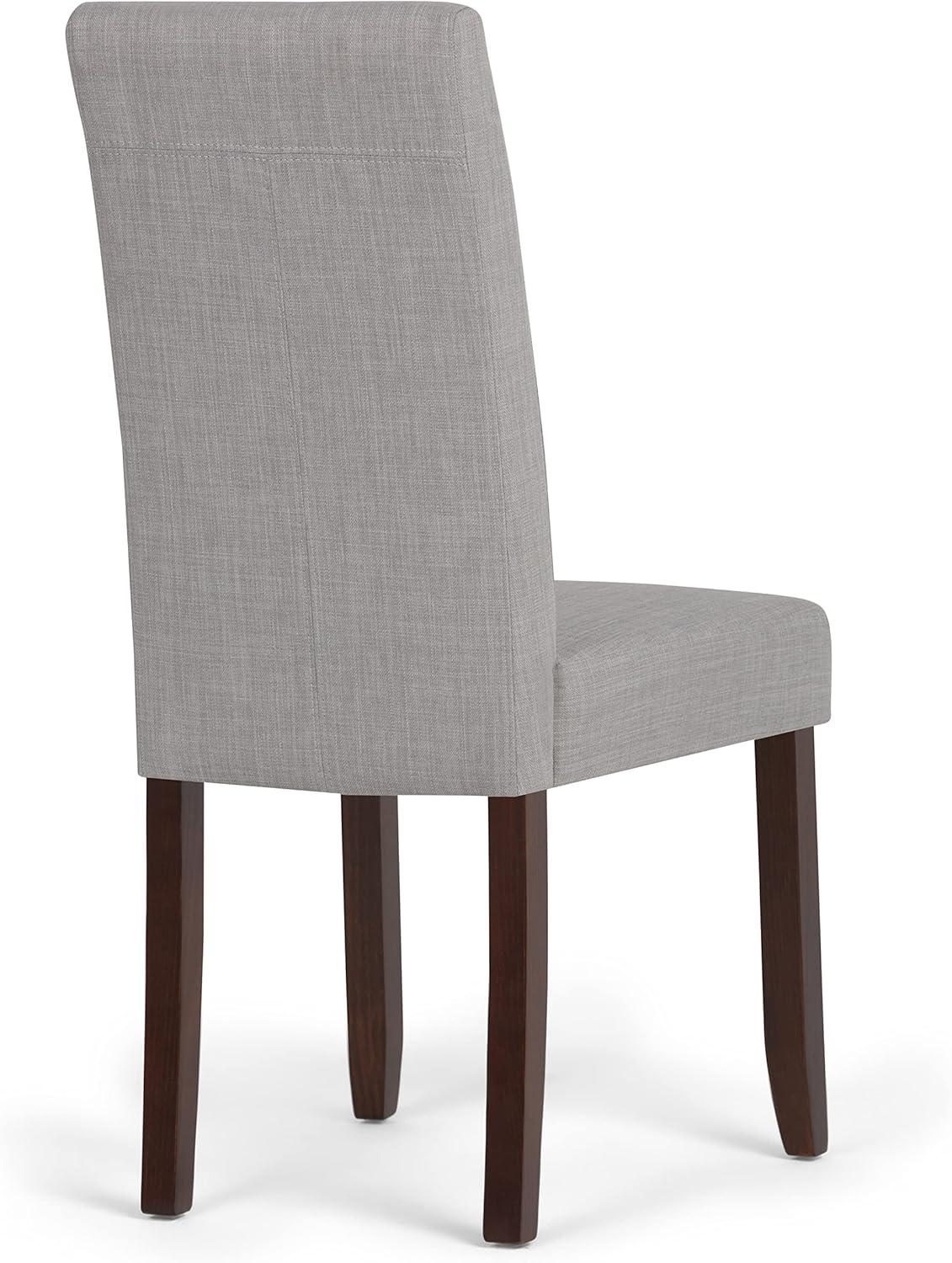Elegant Dove Grey Linen Upholstered Parsons Dining Chair