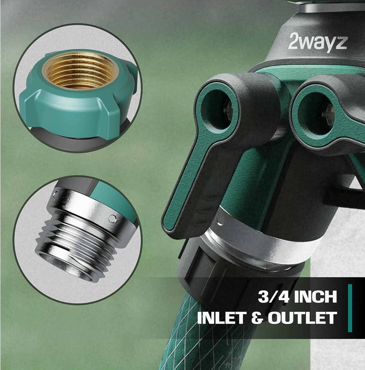 2WAYZ Dual Outlet Water Hose Splitter - 360° Rotation