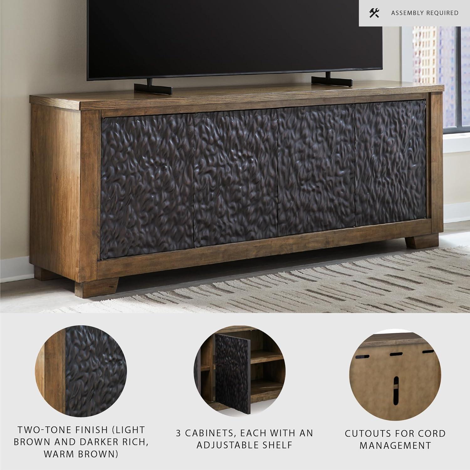 Signature Design by Ashley Rosswain Brown 80" TV Stand for TVs up to 91"