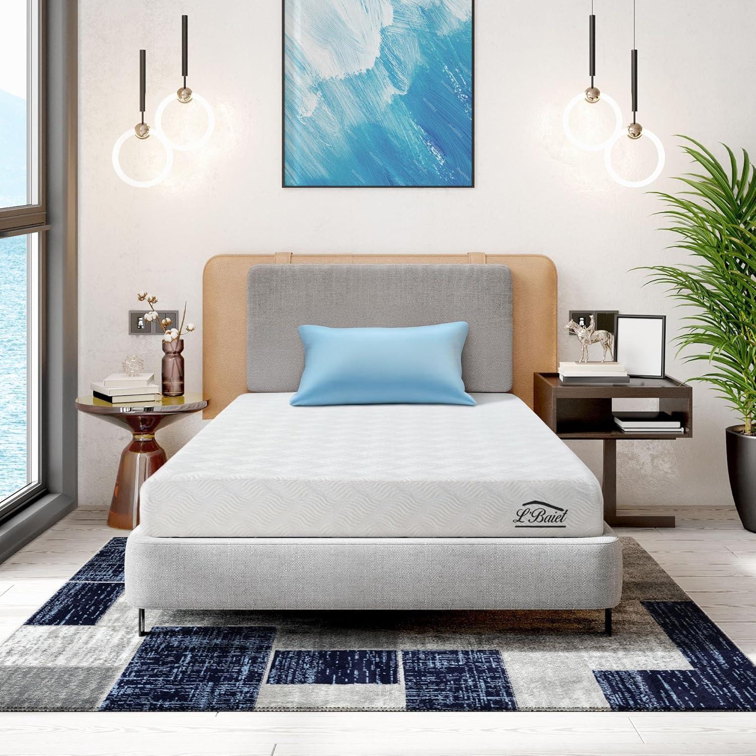 L’Baiet 12” Gel Memory Foam Mattress, Twin Size / Bed in a Box / Medium Firm / Breathable Cooling-Gel Comfort Technology / Pressure Relief / Comfy Support / Soft Fabric Cover / CertiPUR-US Certified