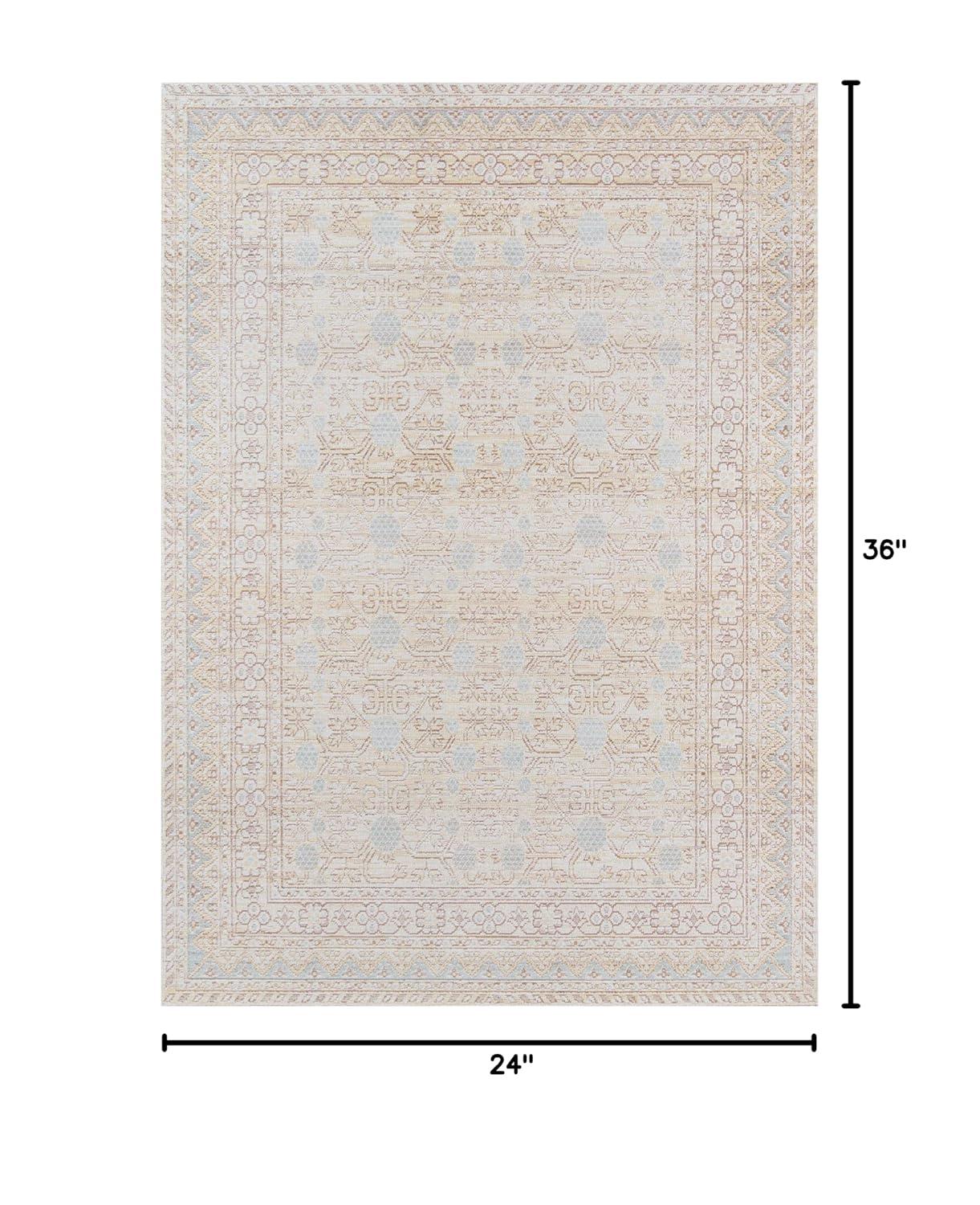 Momeni 2'x3' Floral Loomed Accent Rug Blue: Modern Botanical Design, Indoor Low Pile, Polyester, Spot Clean