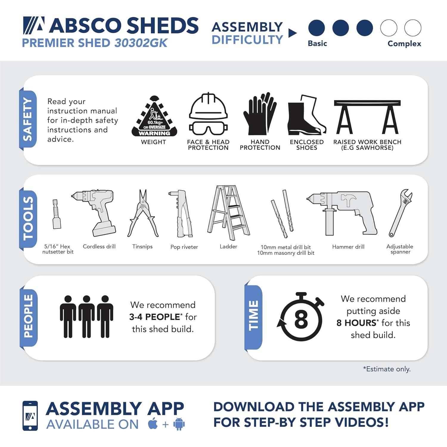 Absco Absco Premier 10 ft. W x 10 ft. D Metal Storage Shed