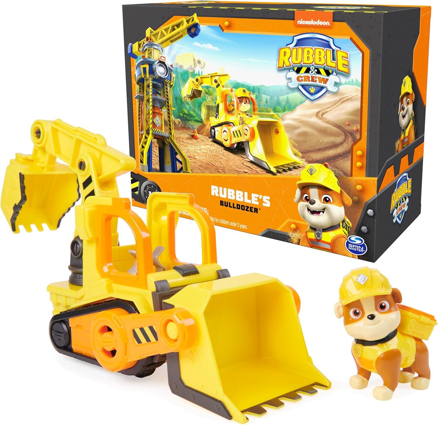 Rubble & Crew, Rubbles Bulldozer Toy Truck with Movable Parts and a Collectible Action Figure, Kids Toys for Ages 3 and Up