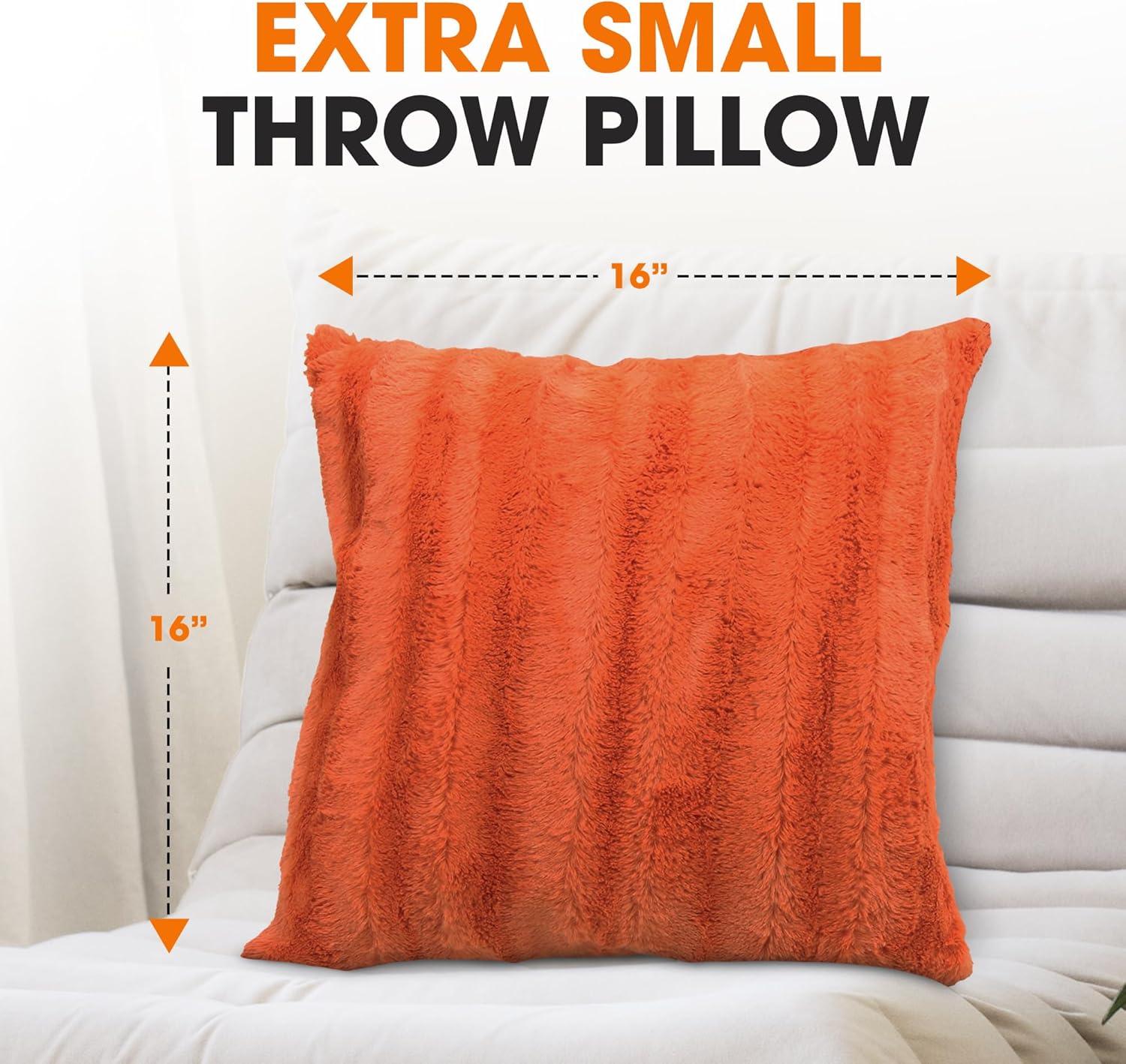 Cheer Collection Faux Fur Throw Pillow (Set of 2)