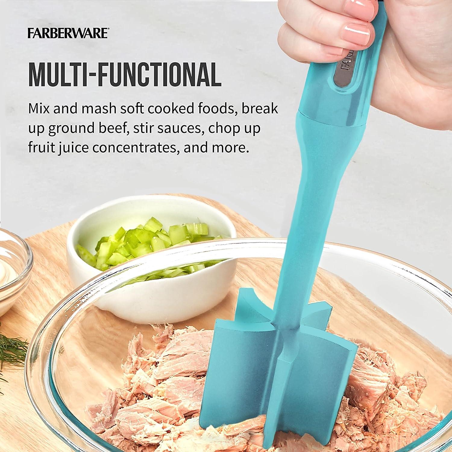 Farberware Pro Meat Masher, 10-Inch, Aqua Sky