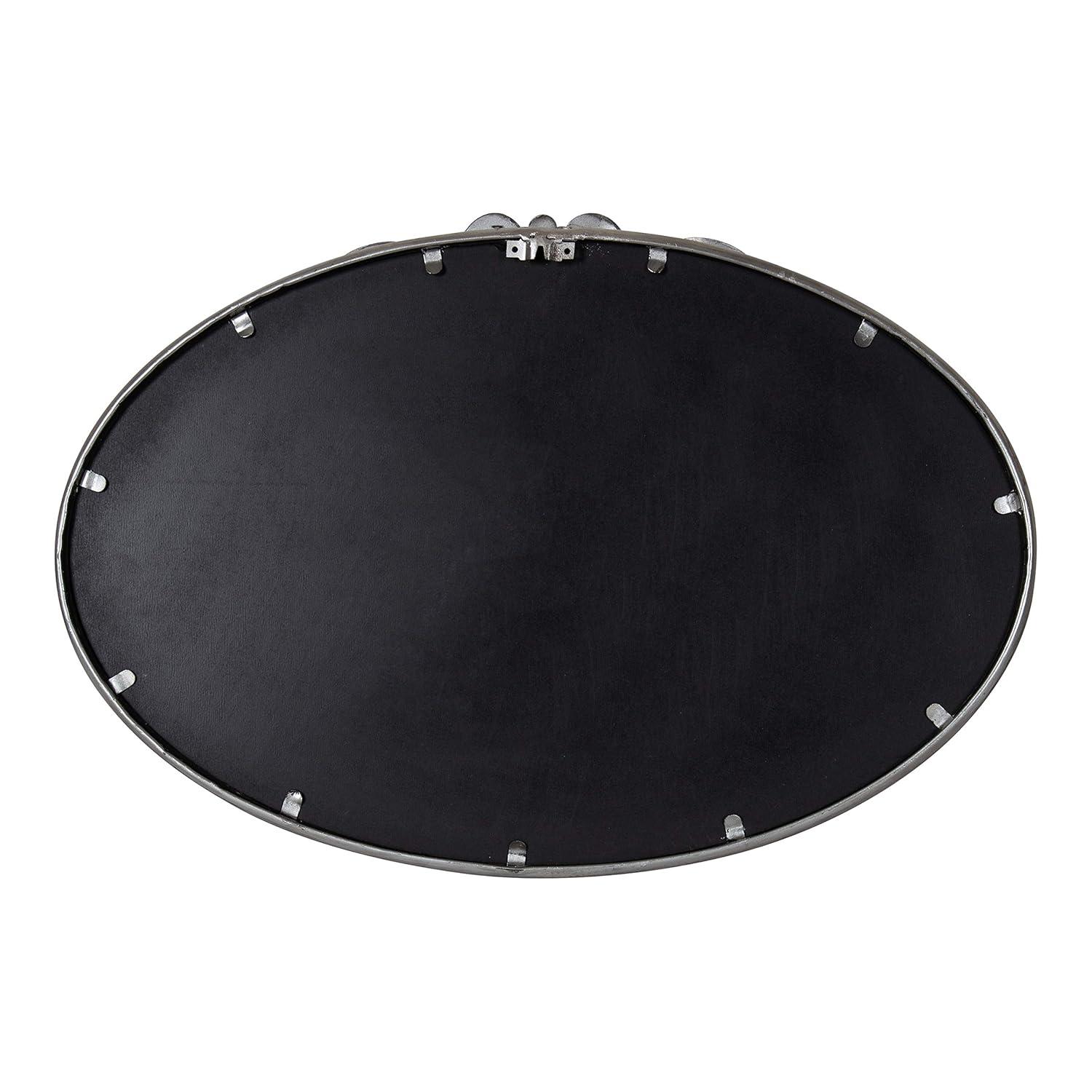 Kate & Laurel All Things Decor 27"x18.75" Arendahl Traditional Vertical Oval Wall Mirror Silver: No Assembly, Metal Frame, Wall Mount
