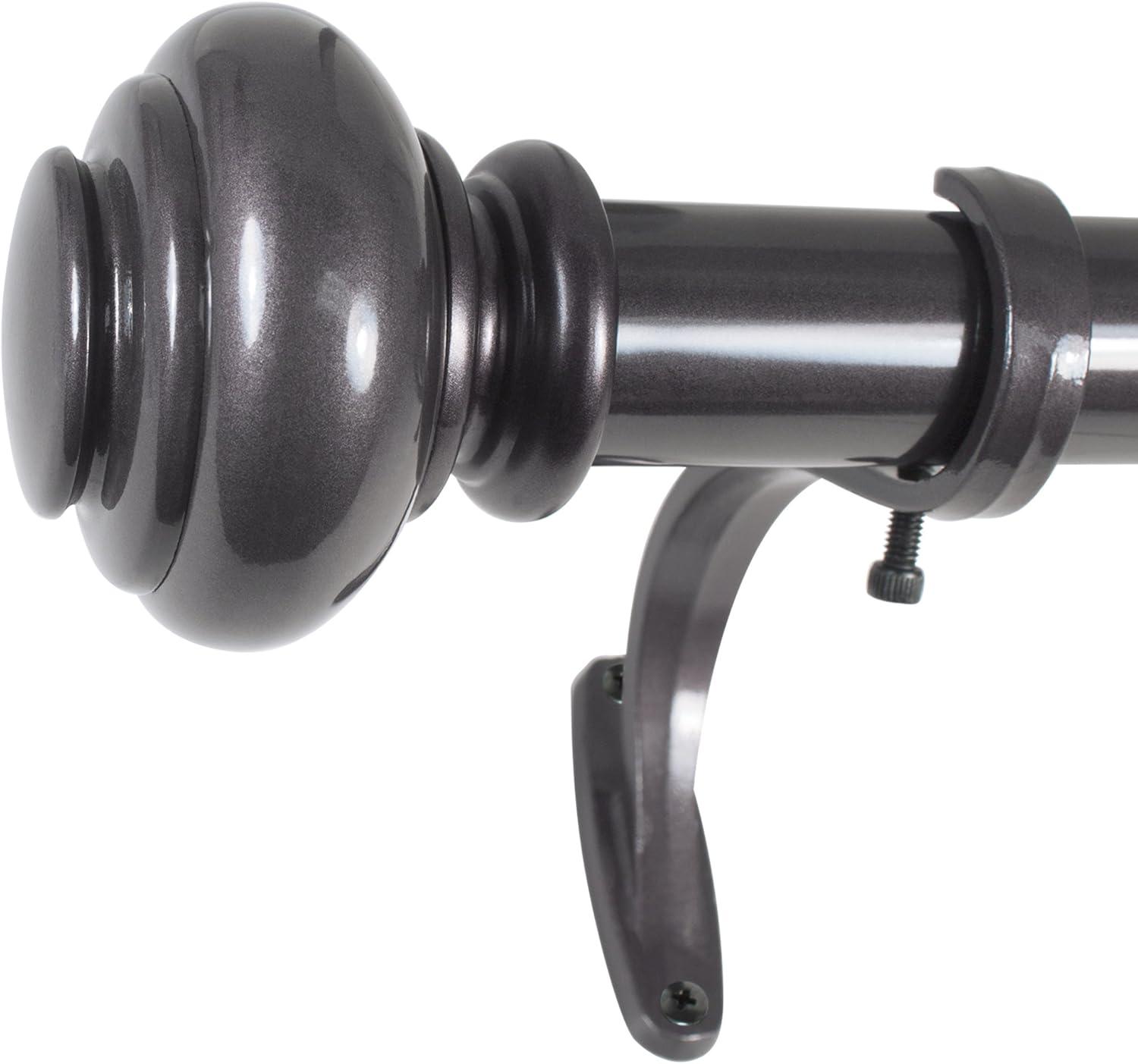 Bronze Adjustable Curtain Rod with Finial, 18-36 Inches