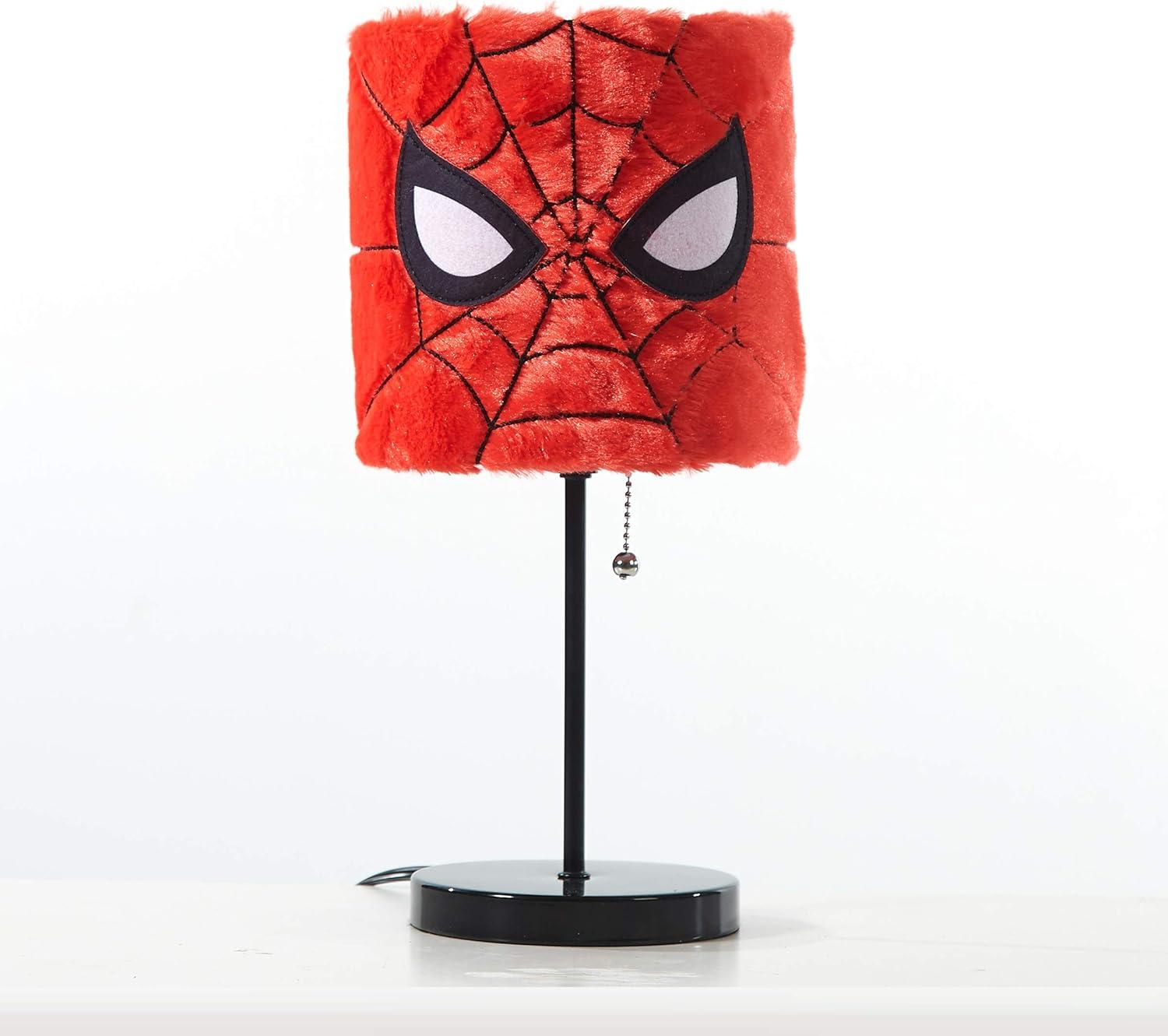 Marvel Spiderman Soft Plush Kids' Table Stick Lamp Light, 15", Red, Plug-In, 1-Light