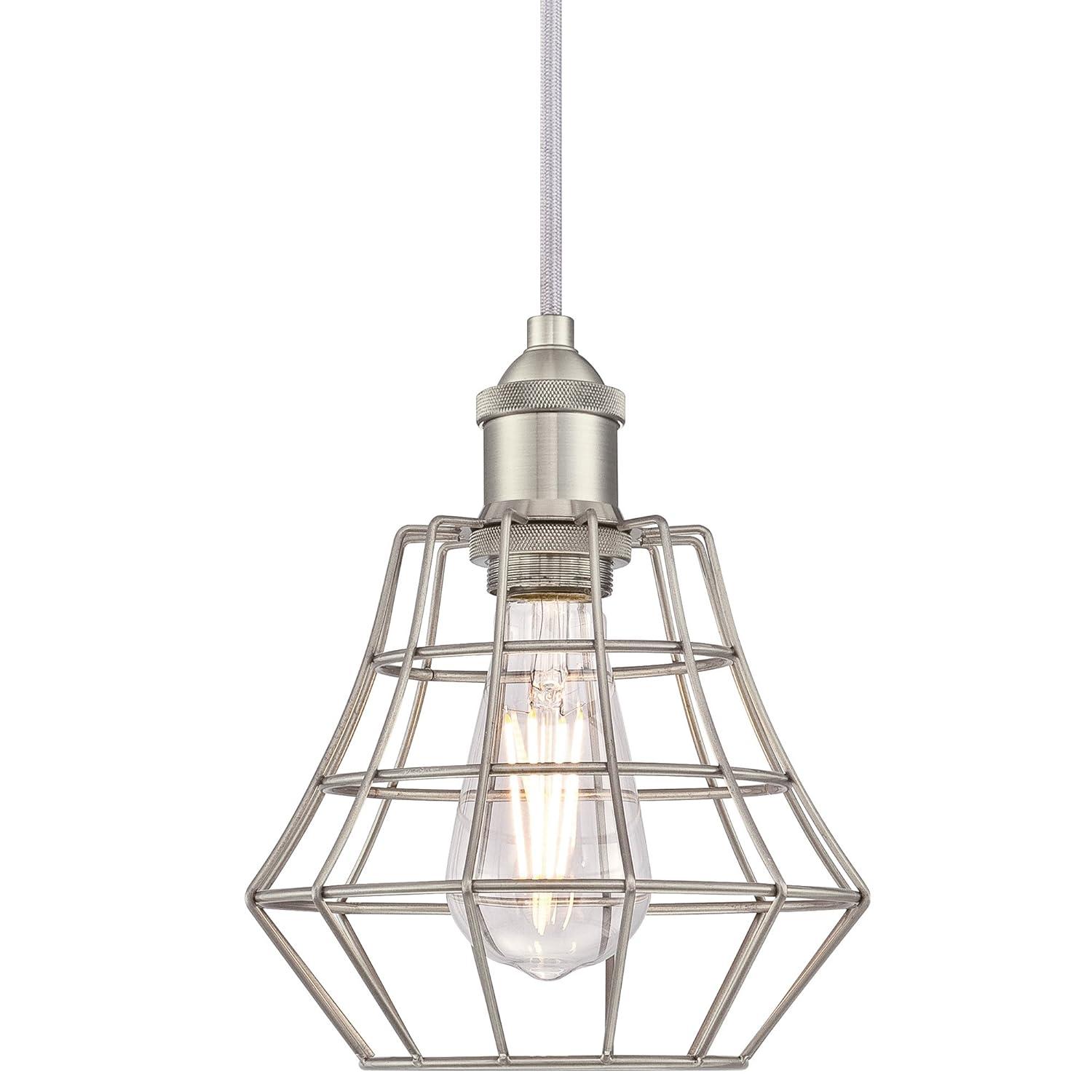 Nathaniel 1 - Light Brushed Nickel Geometric Pendant