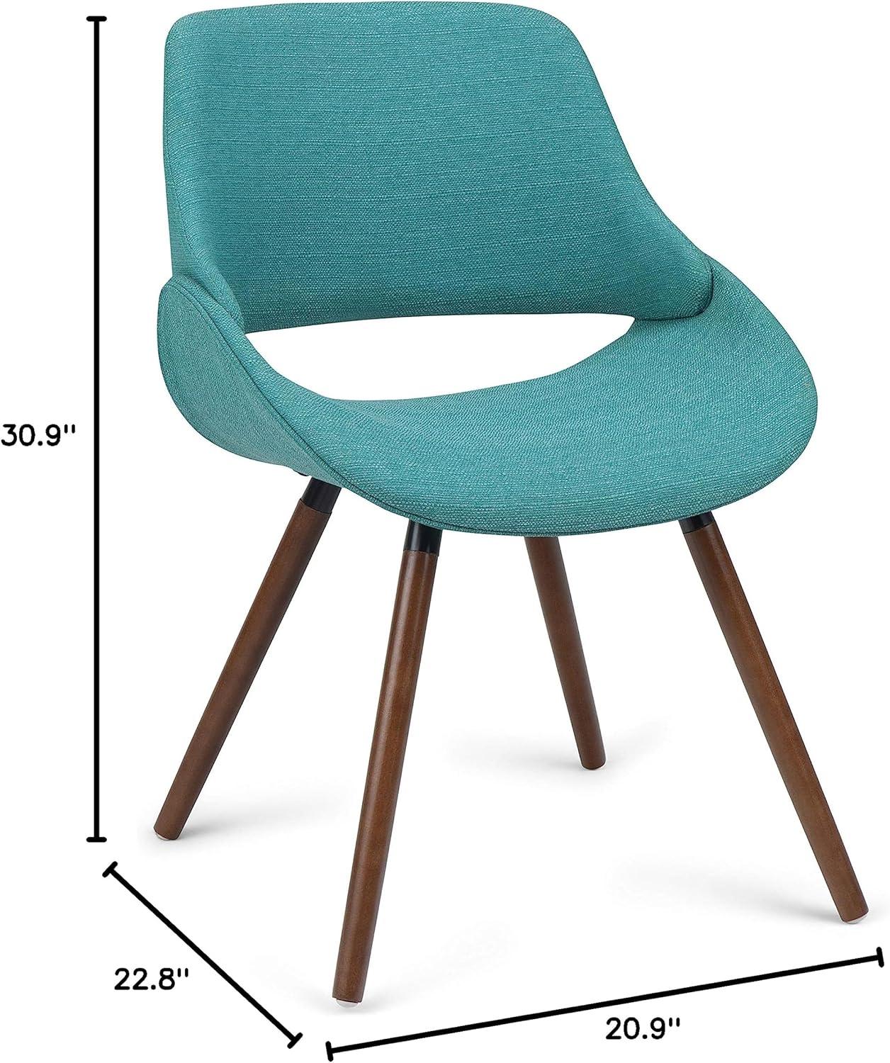 Simpli Home Malden Solid Wood Dining Chair in Turquoise Blue