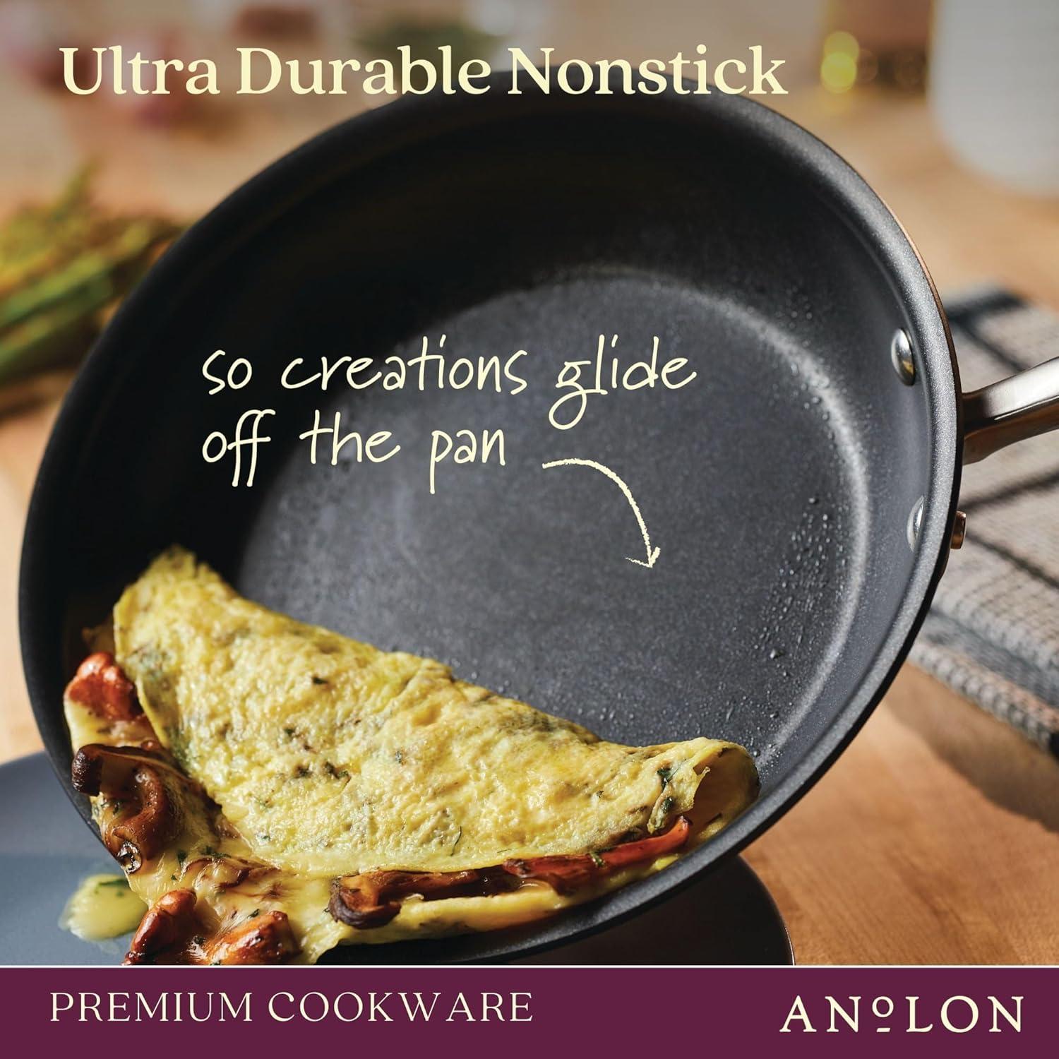 Anolon Advanced Home Hard Anodized Nonstick Frying Pan Set, 10.25 Inch And 12.75 Inch, 2-Piece
