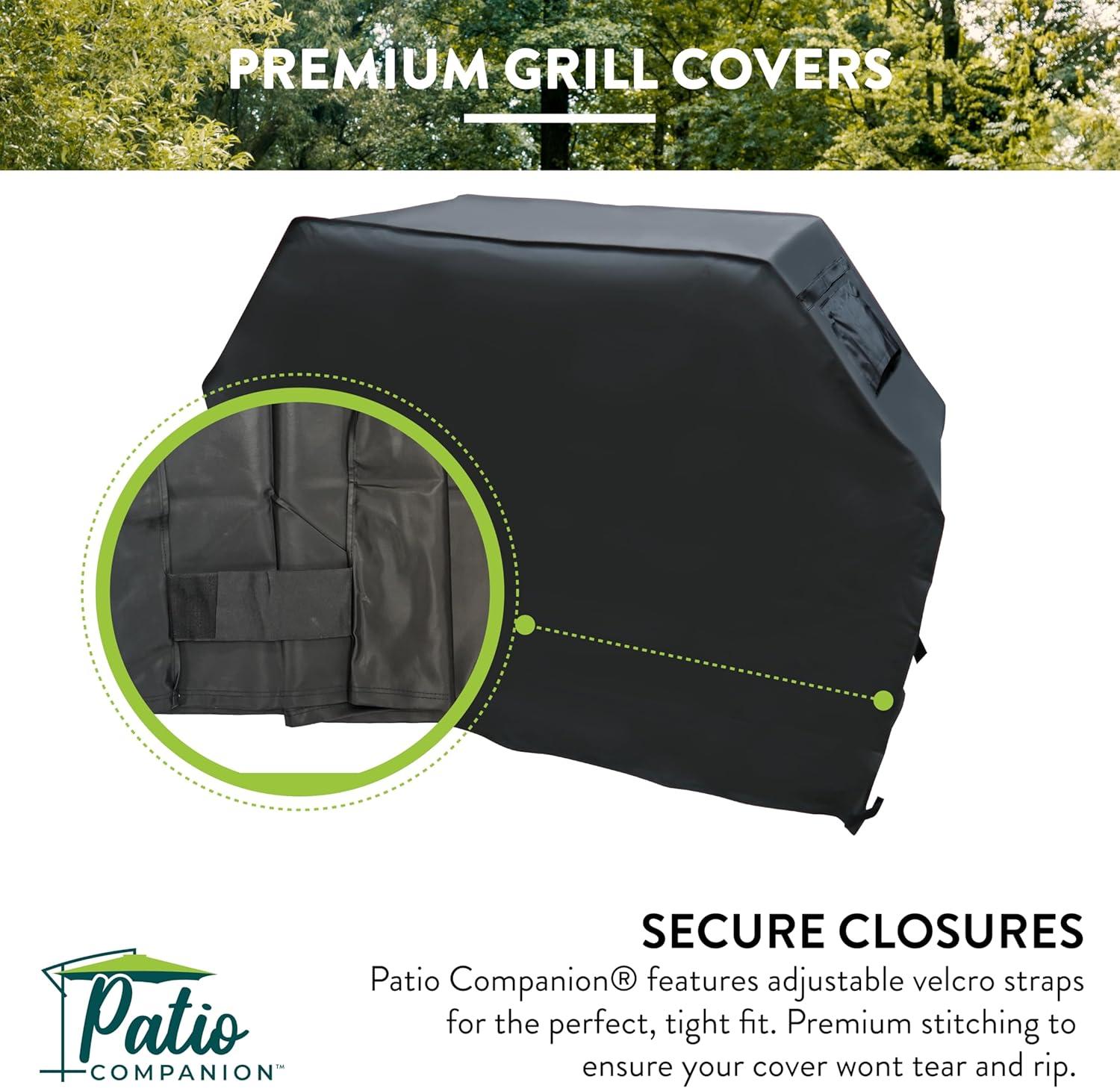 Patio Companion Premium, 72″ BBQ Grill Cover, 10 Year Warranty, Heavy-Grade UV Blocking Material, Waterproof and Weather Resistant, Gas Grill Cover