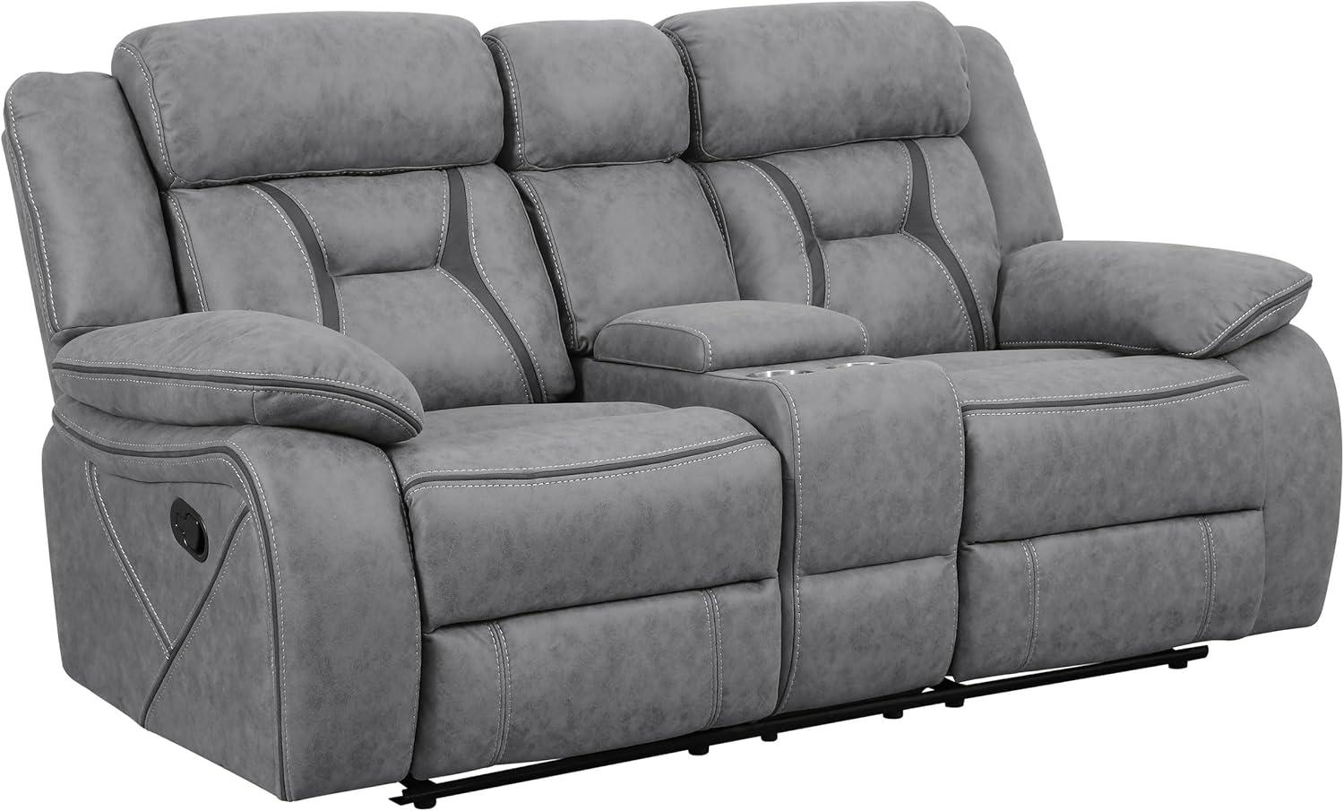 Higgins 3-Piece Gray Microfiber Reclining Sofa Set