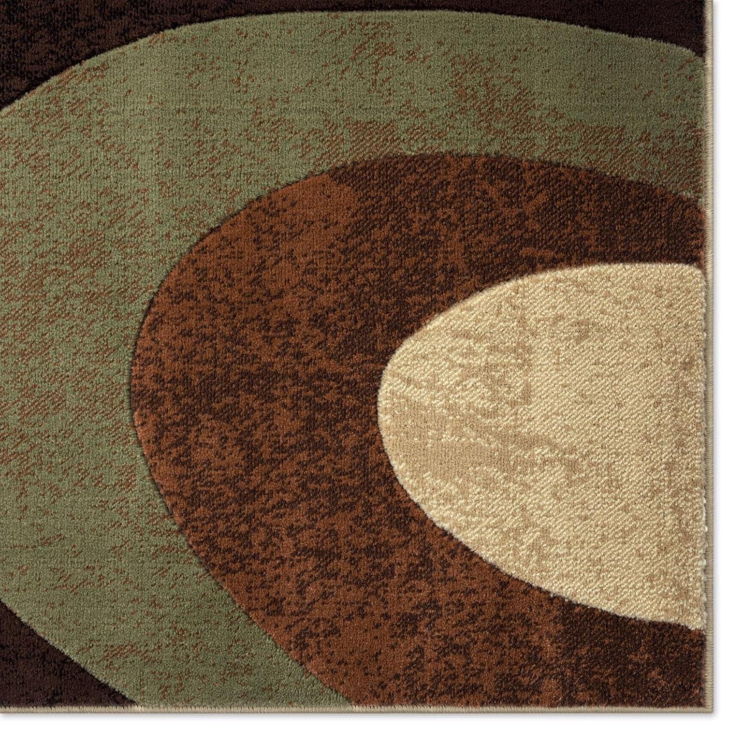 Home Dynamix Slade Contemporary Abstract Area Rug, Brown/Green, 7'10"x10'6"