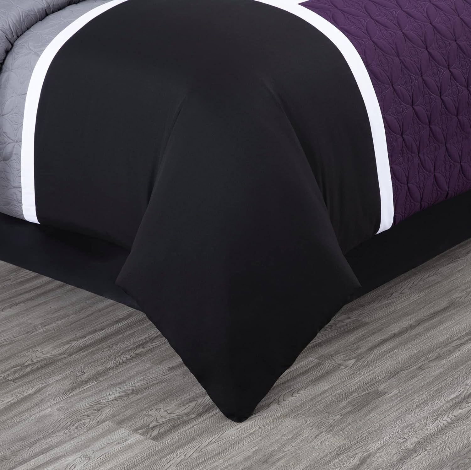 Chezmoi Collection Upland Patchwork 7 Piece Comforter Set