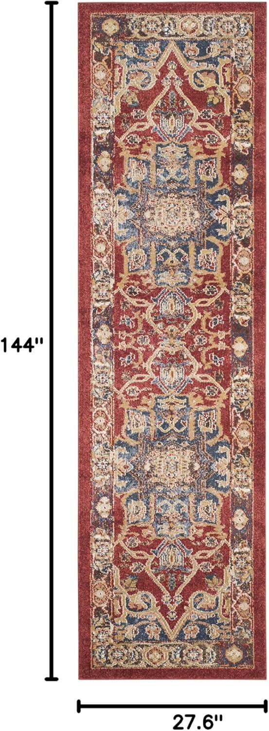 SAFAVIEH Bijar Hester Traditional Runner Rug, Red/Royal, 2'3" x 12'