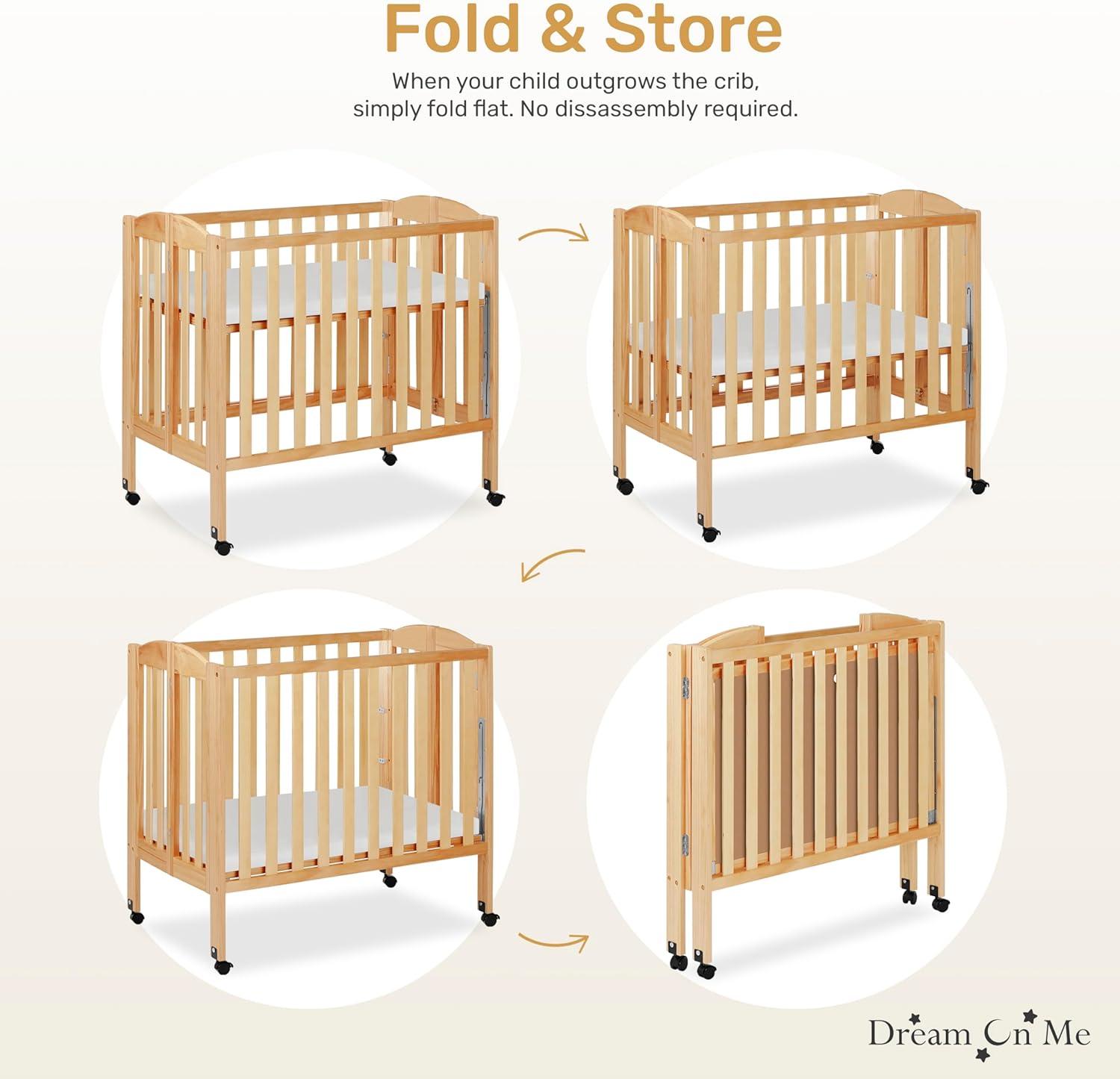 Dream On Me 2-in-1 Mini Convertible Portable Crib