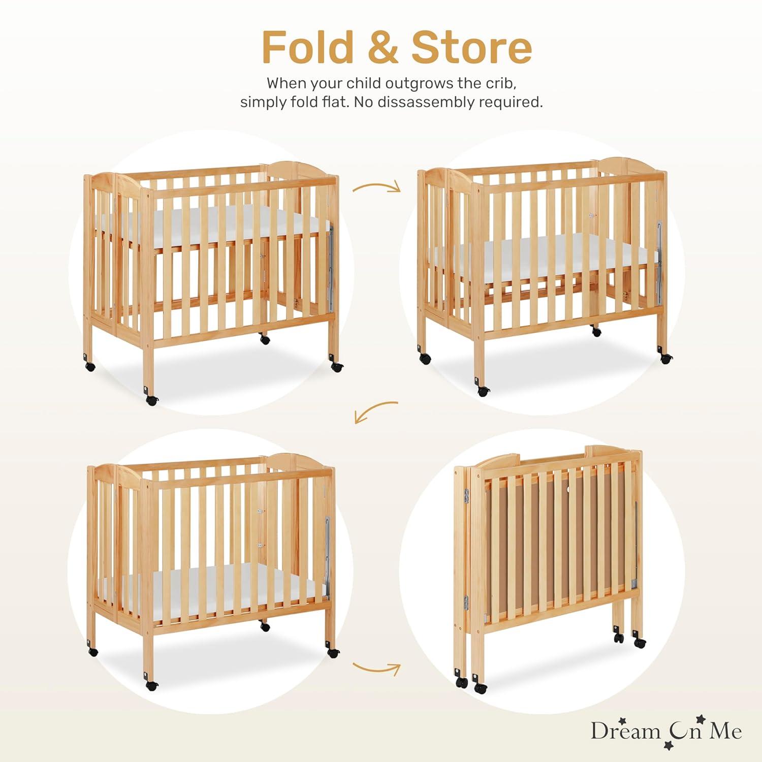 Dream On Me 2-in-1 Mini Convertible Portable Crib