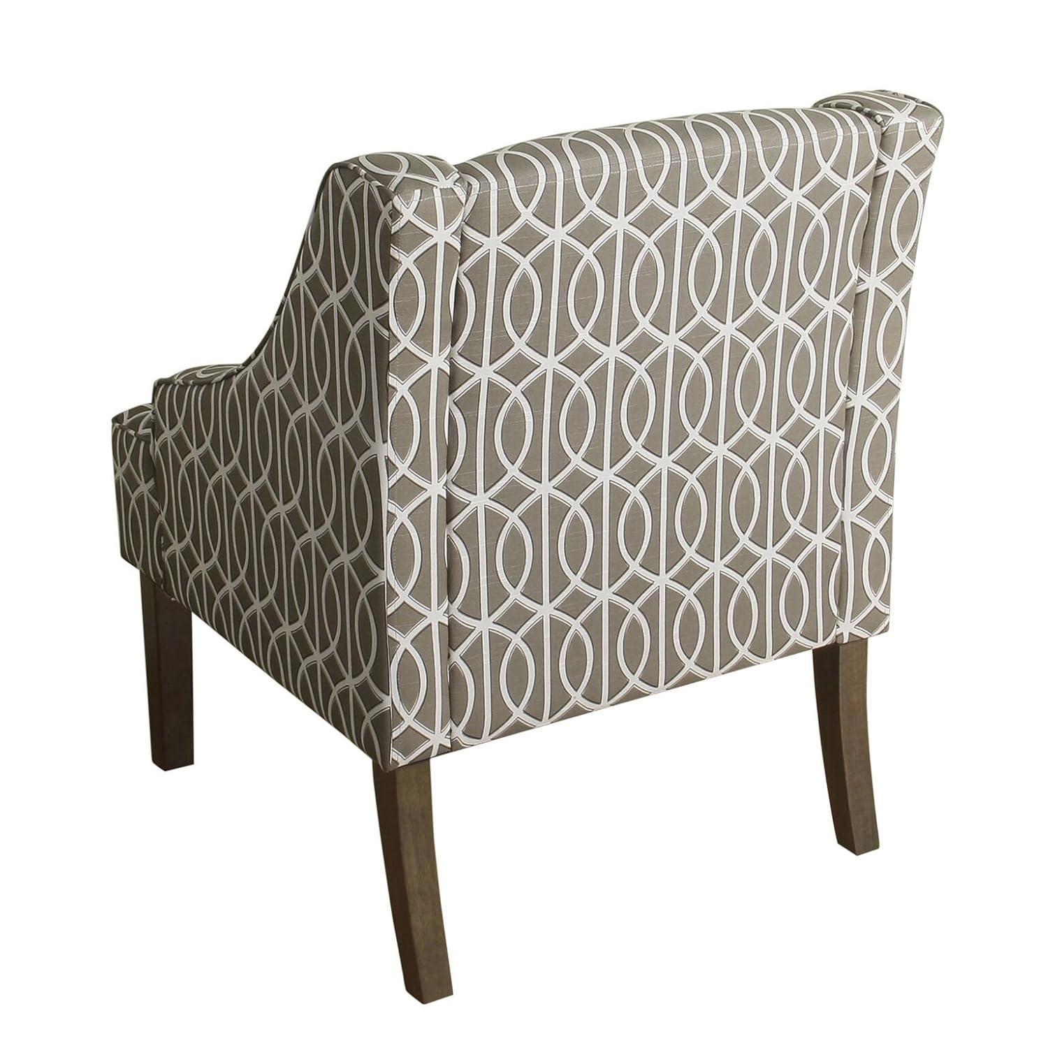 Classic Swoop Accent Armchair Brindle Gray- HomePop