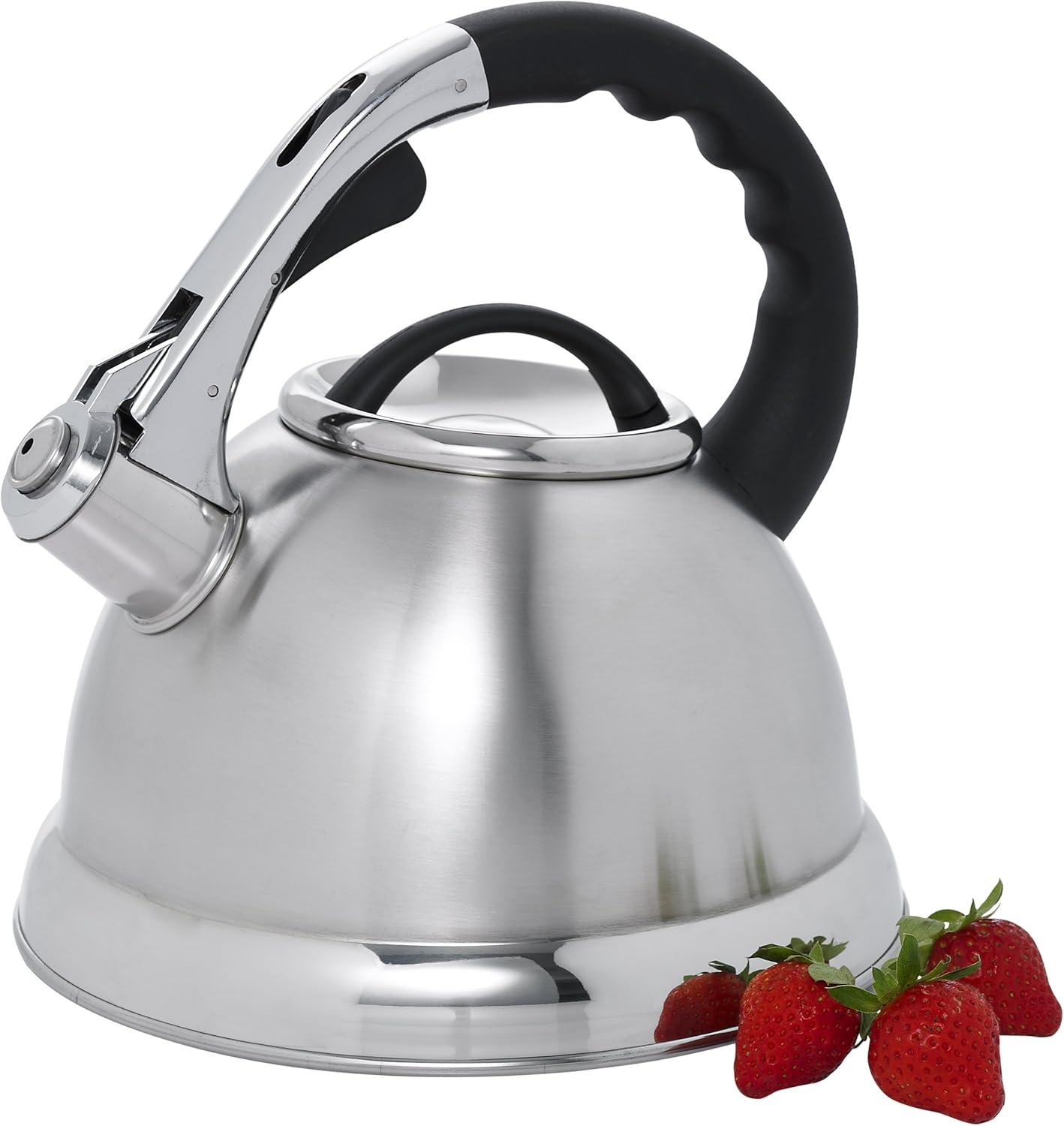 Camille 3.0 Quart Brushed Stainless Steel Whistling Tea Kettle