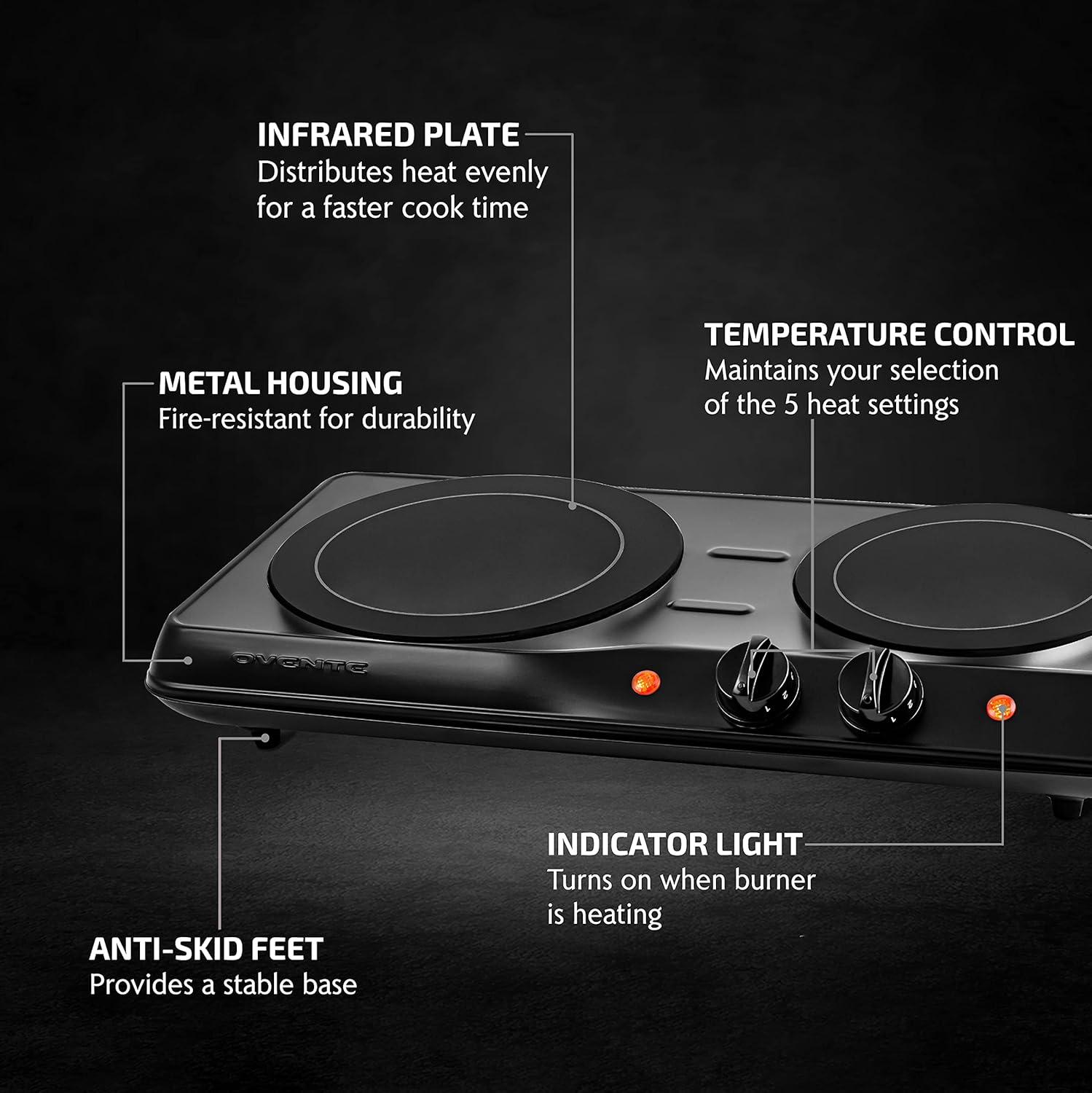 OVENTE Electric Double Infrared Burner