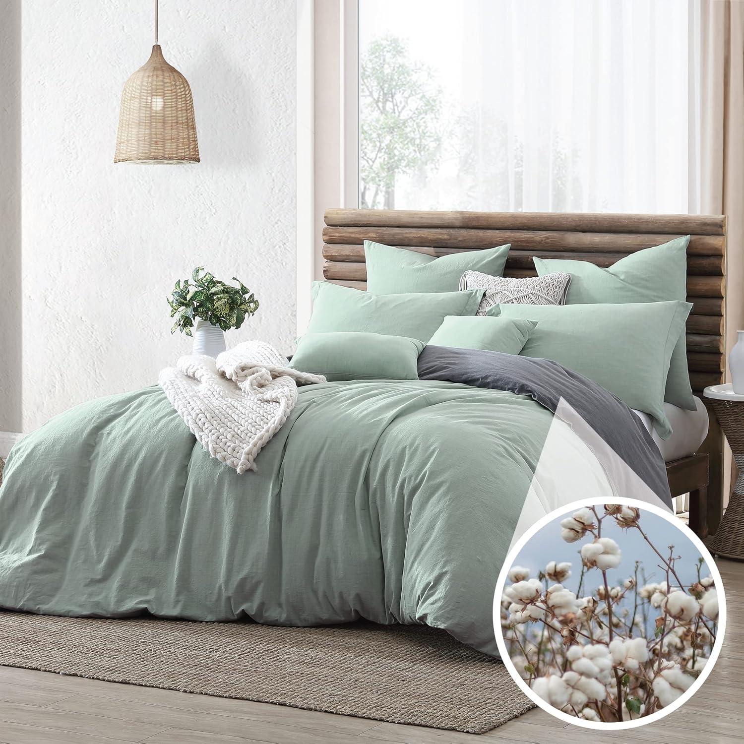 Swift Home 100% Cotton Crinkle Washed Duvet Cover Set