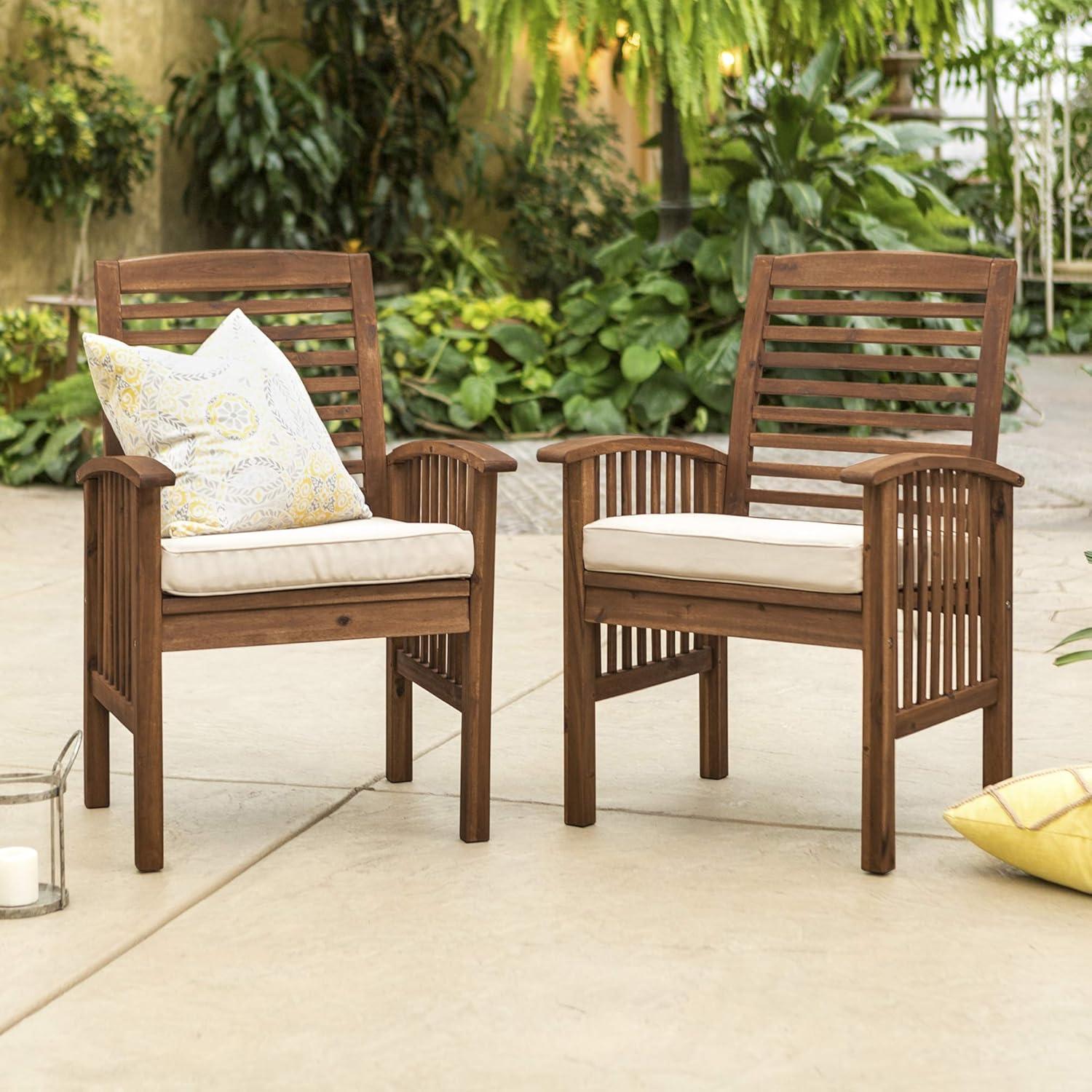 Maui Modern 4-Piece Dark Brown Acacia Wood Outdoor Dining Set