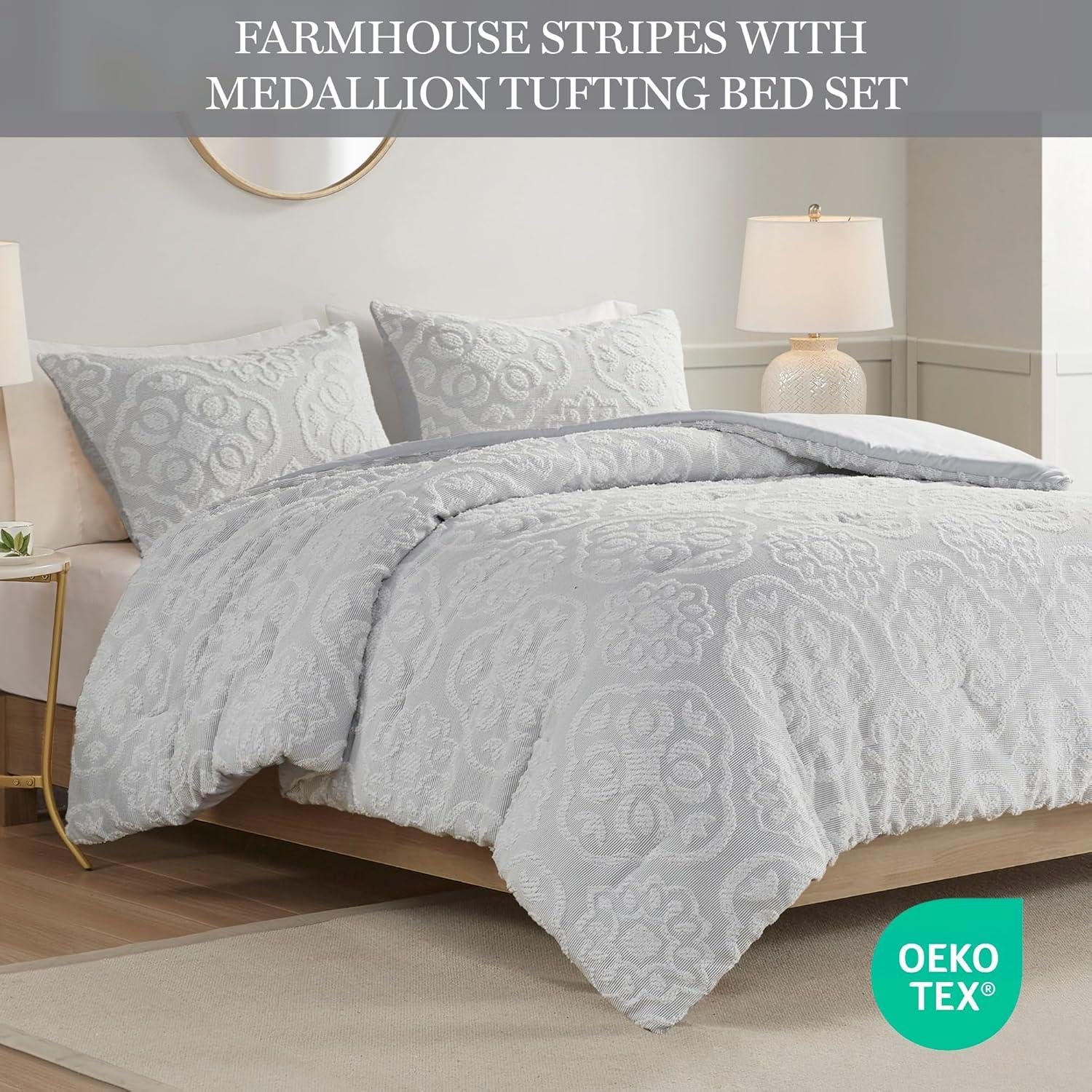 510 Design Everly 3 Piece Tufted Woven Medallion Comforter Set