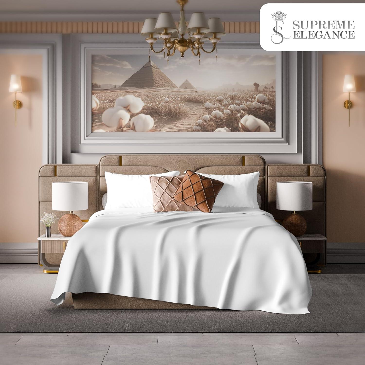 Full 1000 Thread Count Cotton Solid Sheet Set White - Aireolux