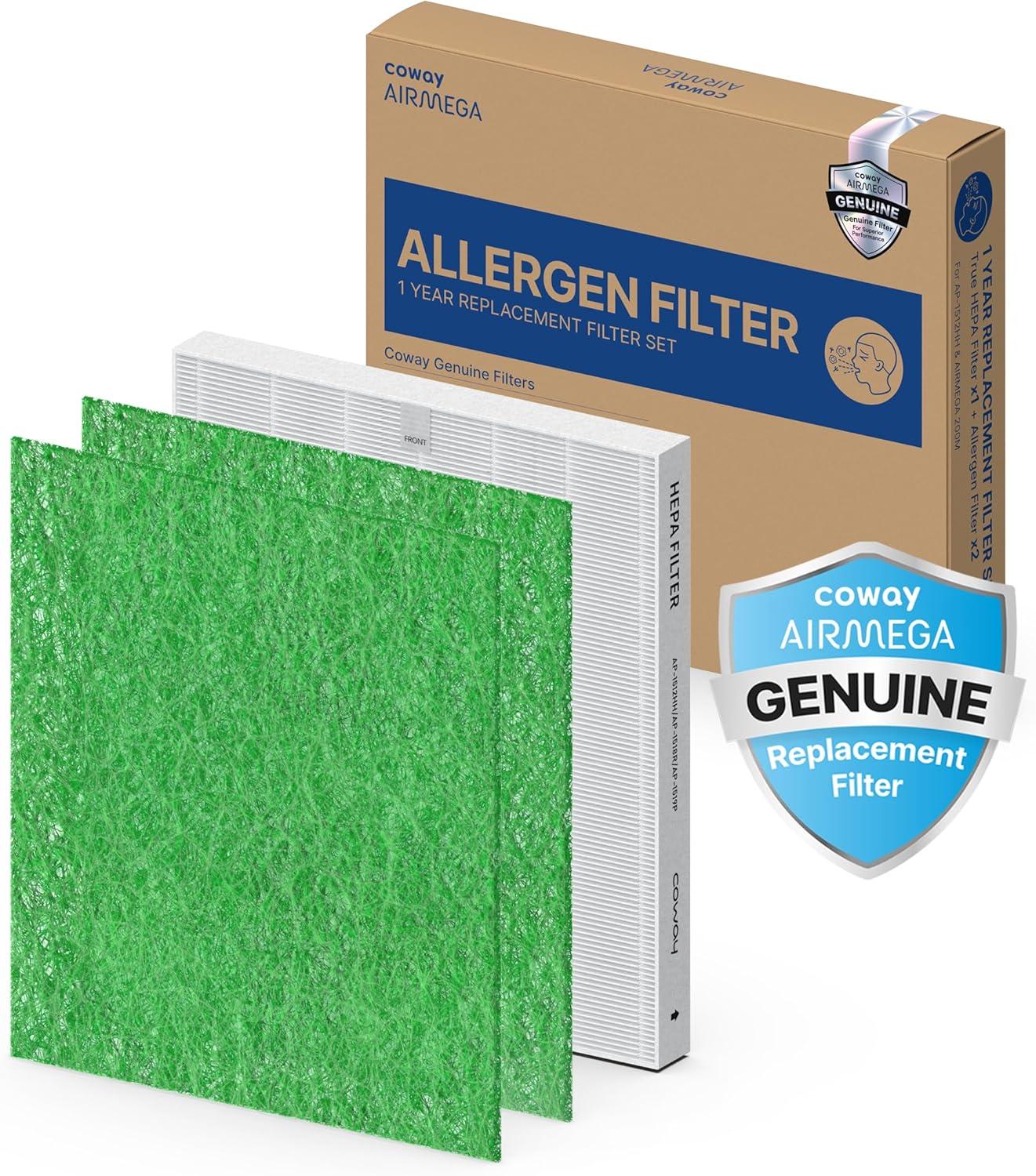 Coway Airmega Green and White HEPA Allergen Filter Set