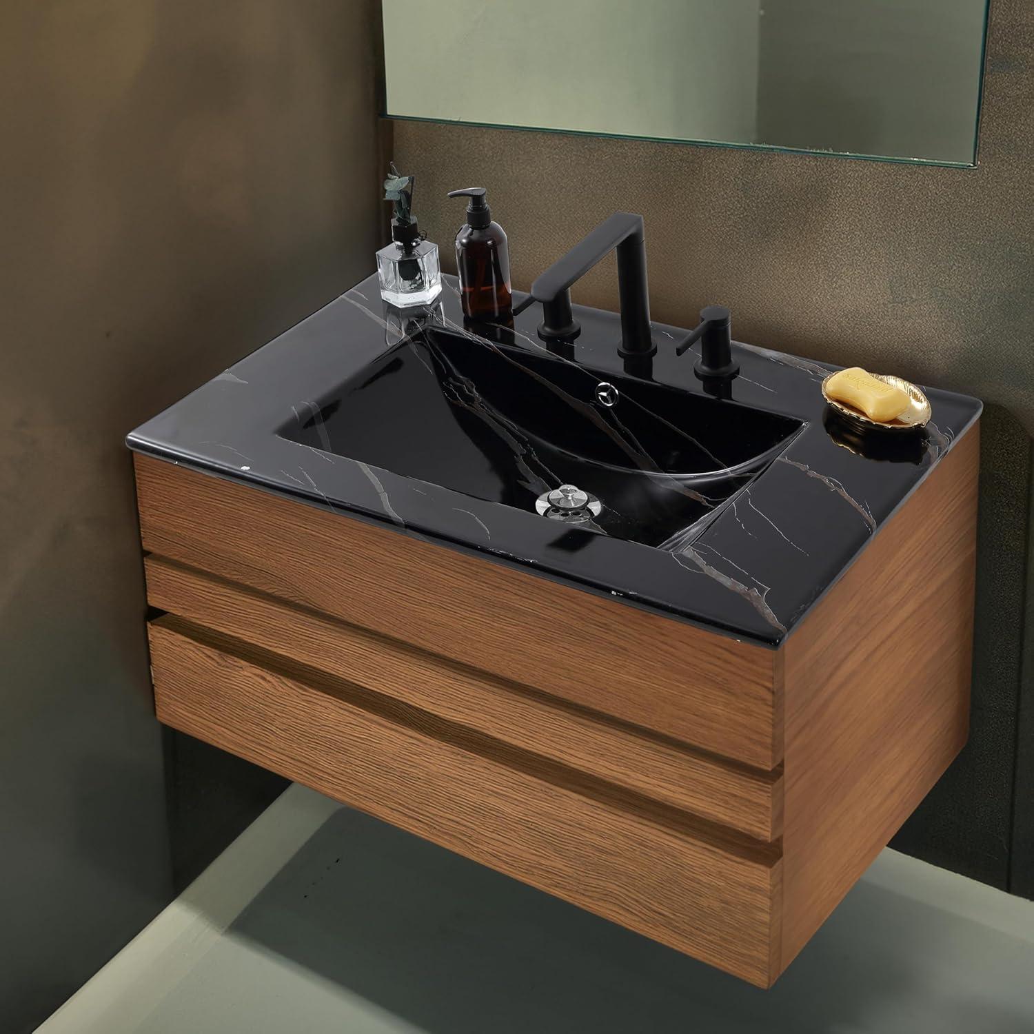 Jonathan Y Ancillary 3-Hole 30" Classic Contemporary Rectangular Ceramic Single Sink Basin Vanity Top