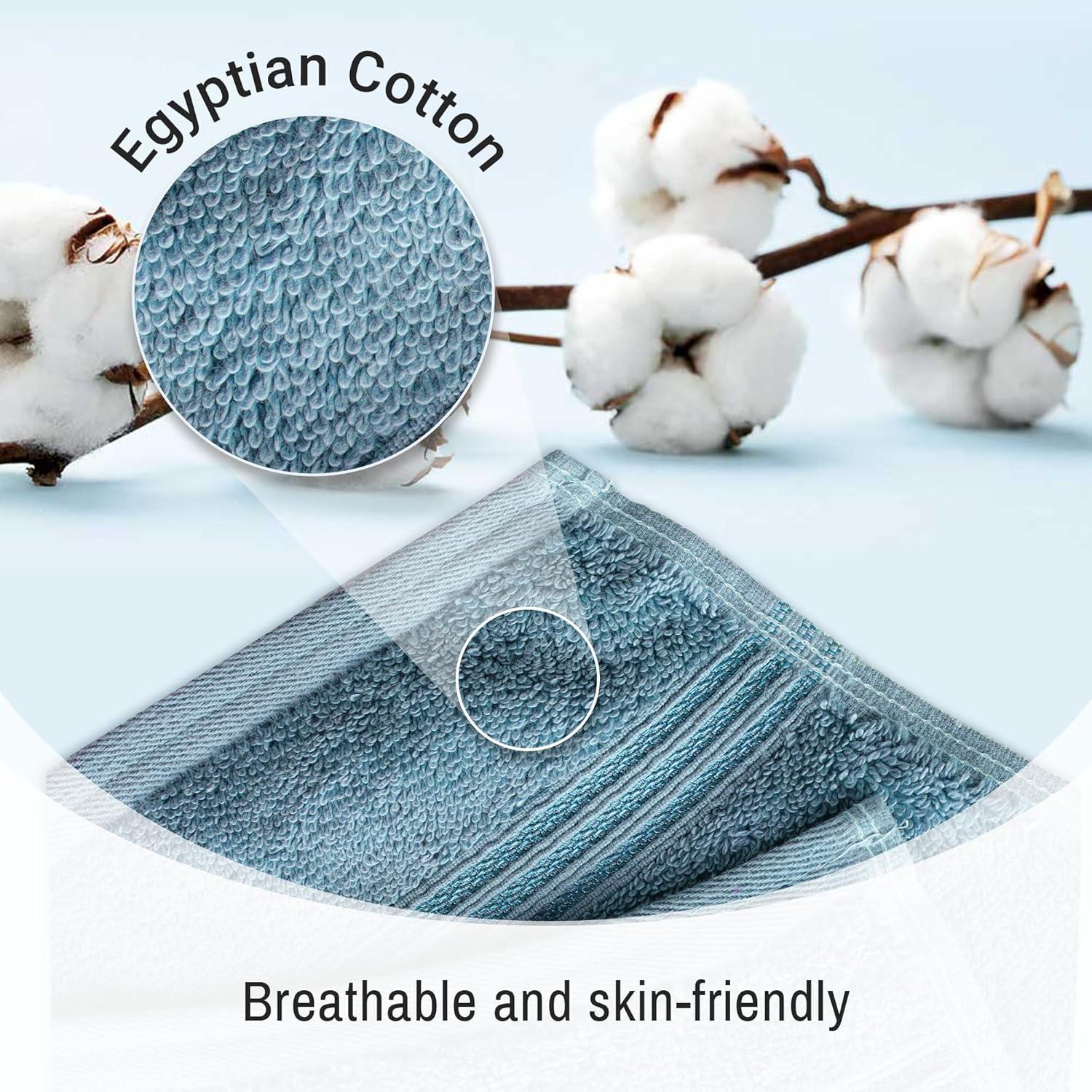 Superior Heritage Certified Egyptian Cotton Plush Absorbent Luxury Bath Towel (Set of 2)