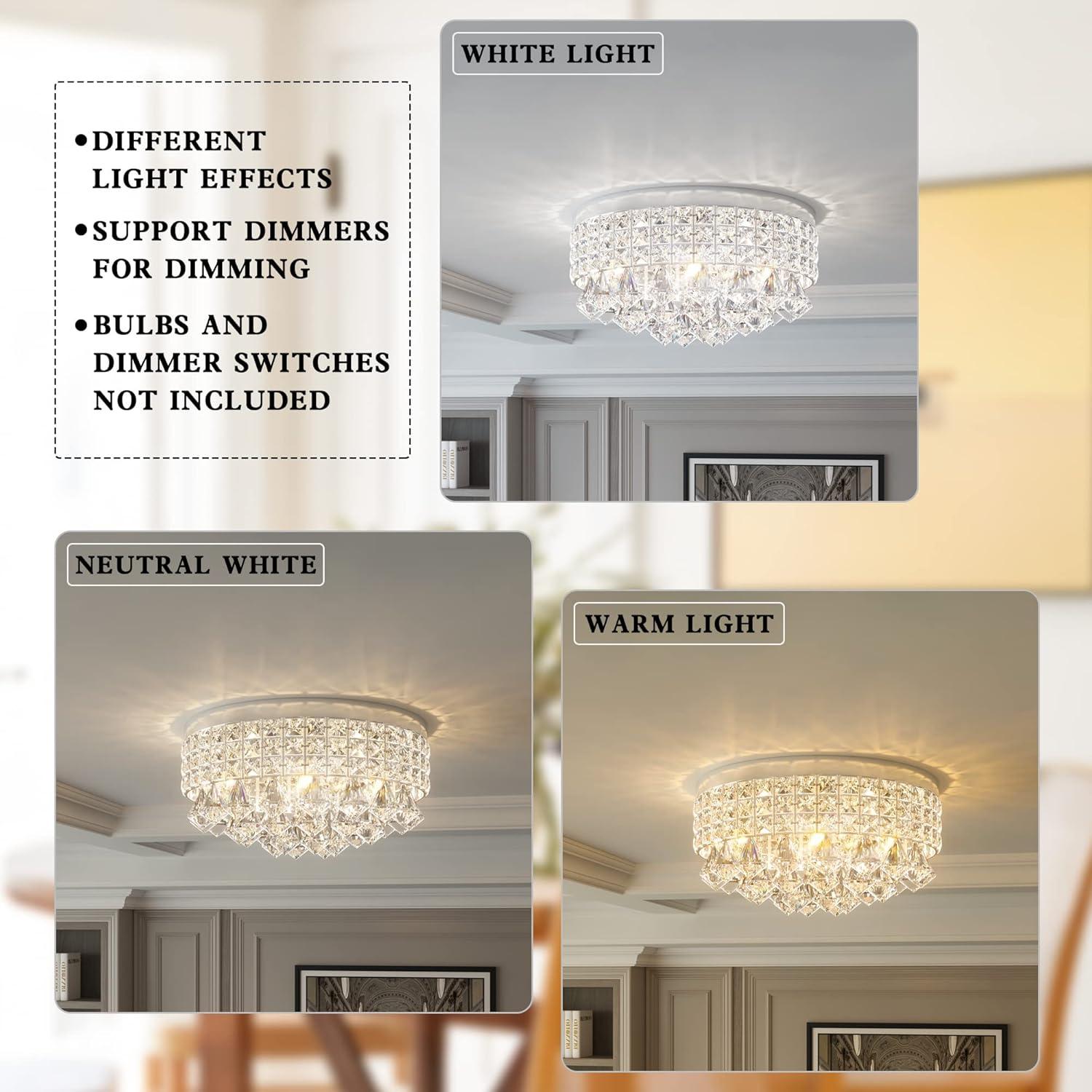 Chrome and Crystal Modern Drum Ceiling Chandelier