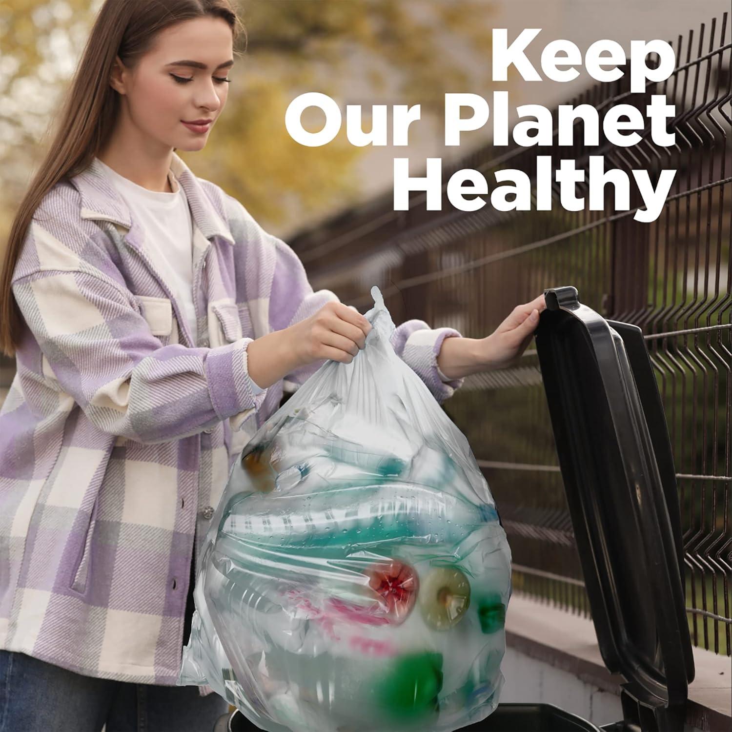 55 Gallon Clear Heavy Duty Recycled Trash Bags