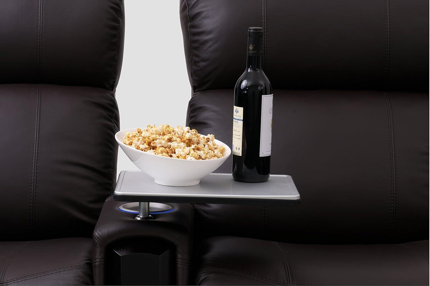 Brushed Aluminum Swivel Tray Table for Recliners