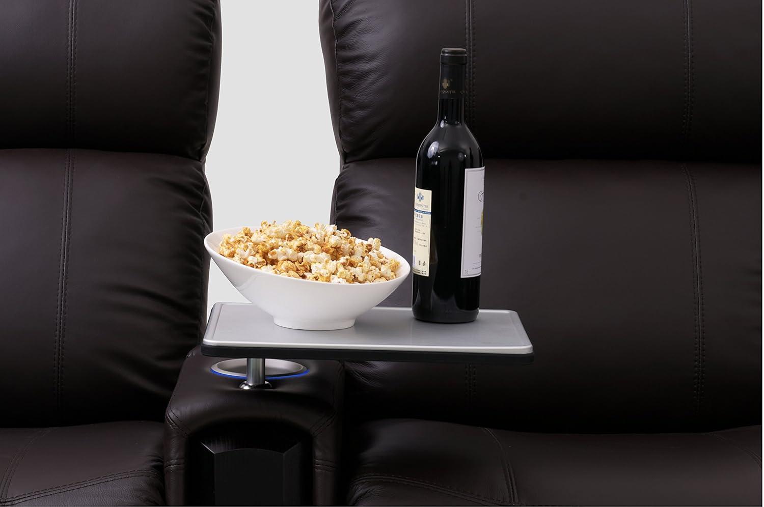 Brushed Aluminum Swivel Tray Table for Recliners