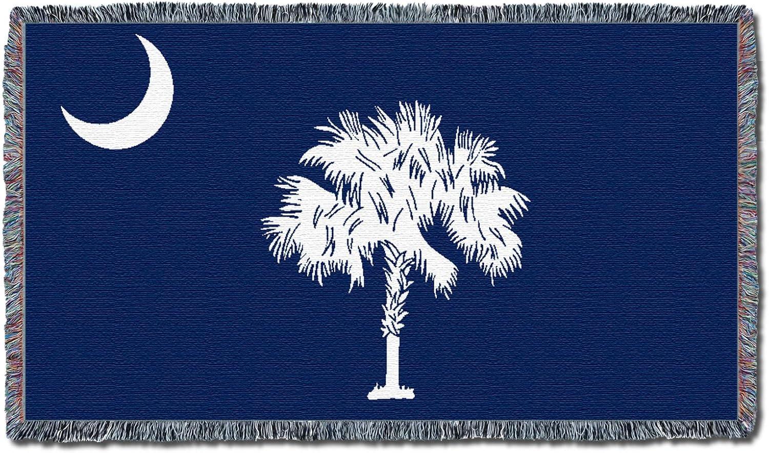Pure Country Weavers South Carolina State - Palmetto Moon Blanket - Gift Tapestry Throw for Back of Couch or Sofa Woven from Cotton - Made in The USA (61x36)