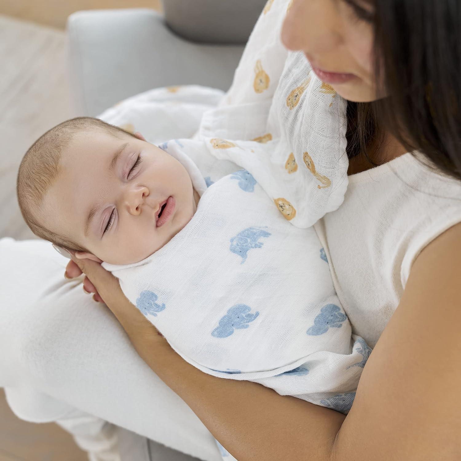 aden + anais Essentials Organic Swaddle Blanket - Animal Kingdom - 4pk