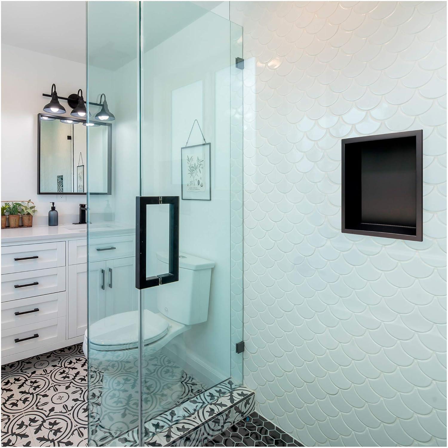 Shower Niche Stainless Steel In-wall Model 12" X 12" Recessed Shelf - Modern and Elegant Design - Easy to Install