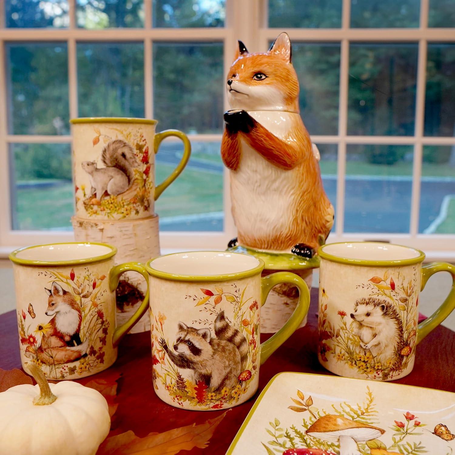 Certified International Woodland Critters Set of 4 Mugs