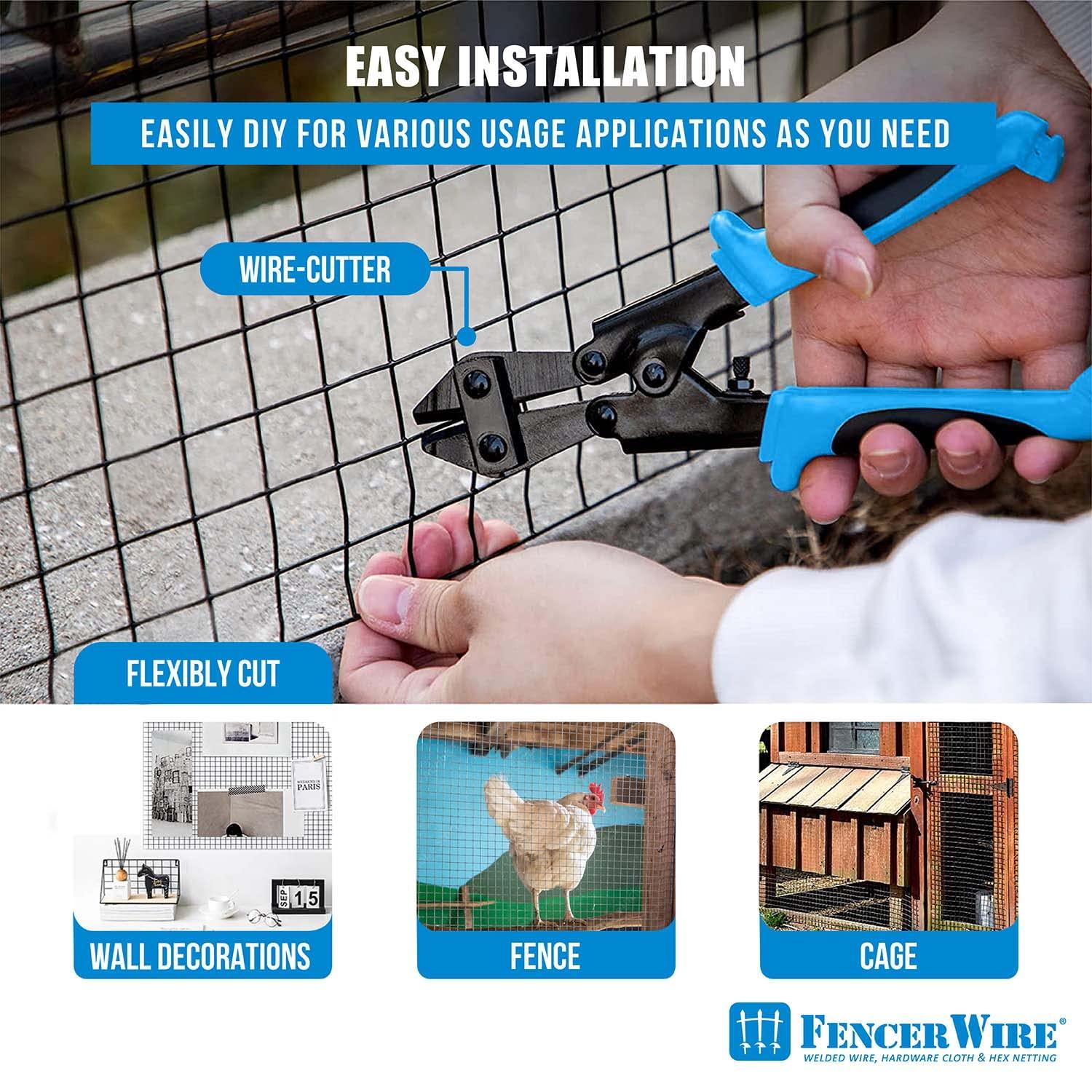 Fencer Wire 16 Gauge Black Vinyl Coated Welded Wire with Mesh Size 1.5” x 1.5”, Multiple Sizes & Reviews | Wayfair
