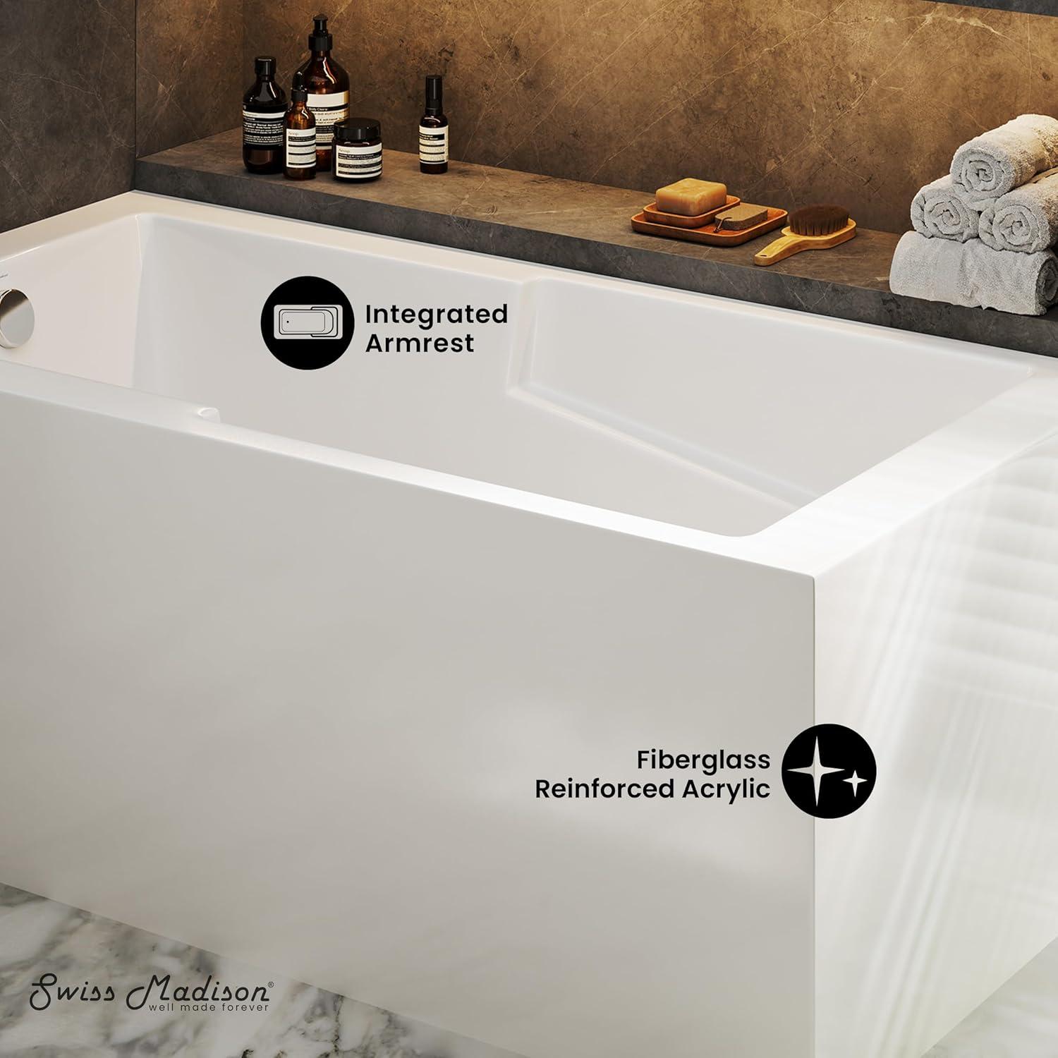 Claire 60" x 32" Alcove Tub with Corner Apron