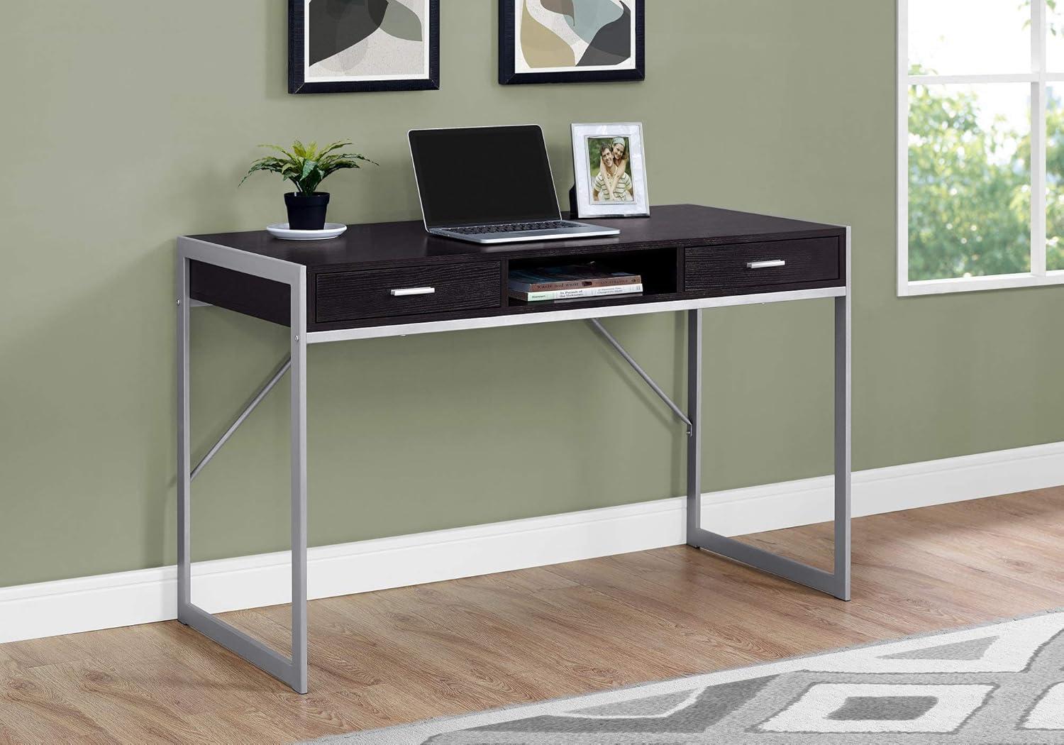 Ergode COMPUTER DESK - 48"L / WHITE / SILVER METAL