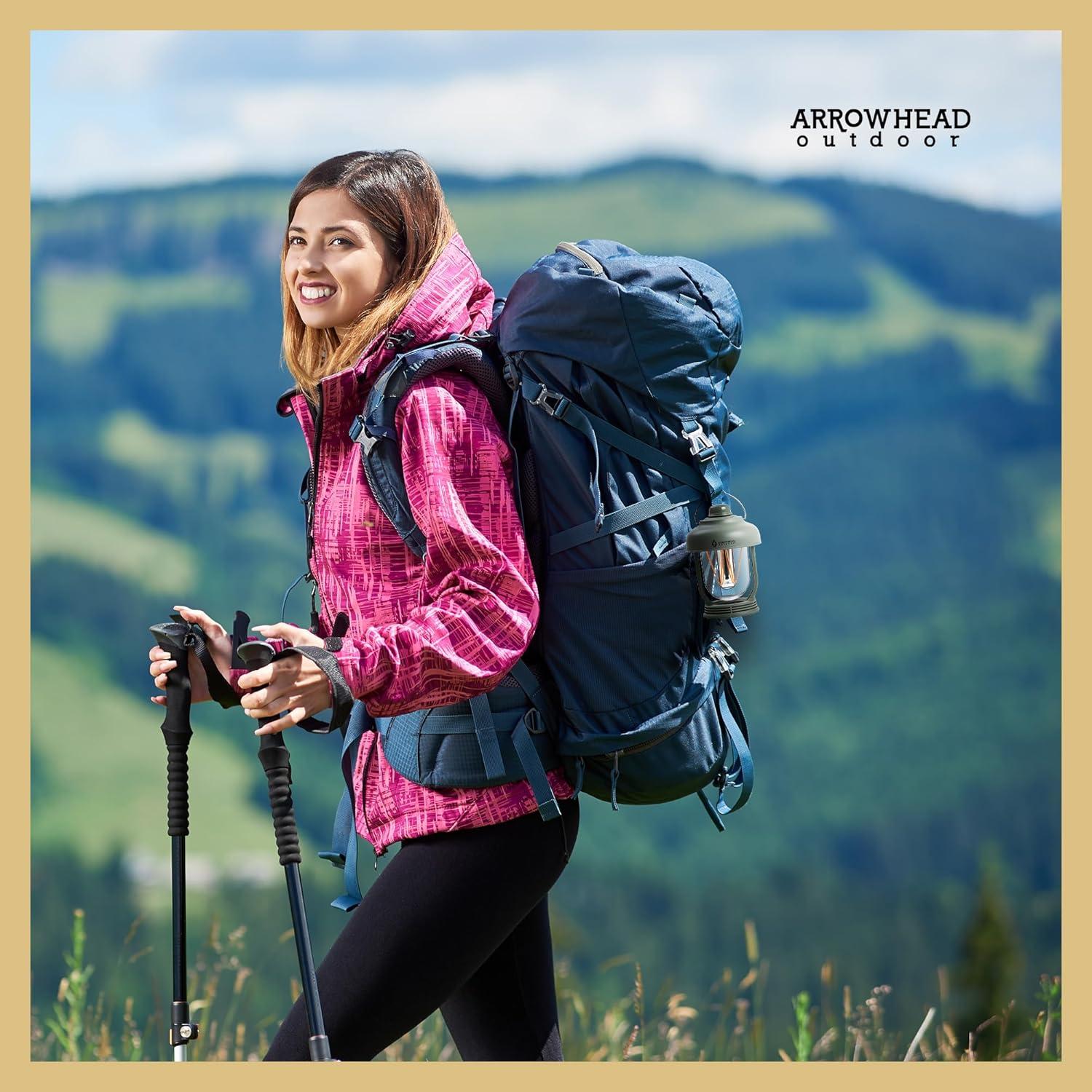 Arrowhead 280-Lumen 6-In. 4-Lighting-Modes Rechargeable LED Camping Lantern in Green