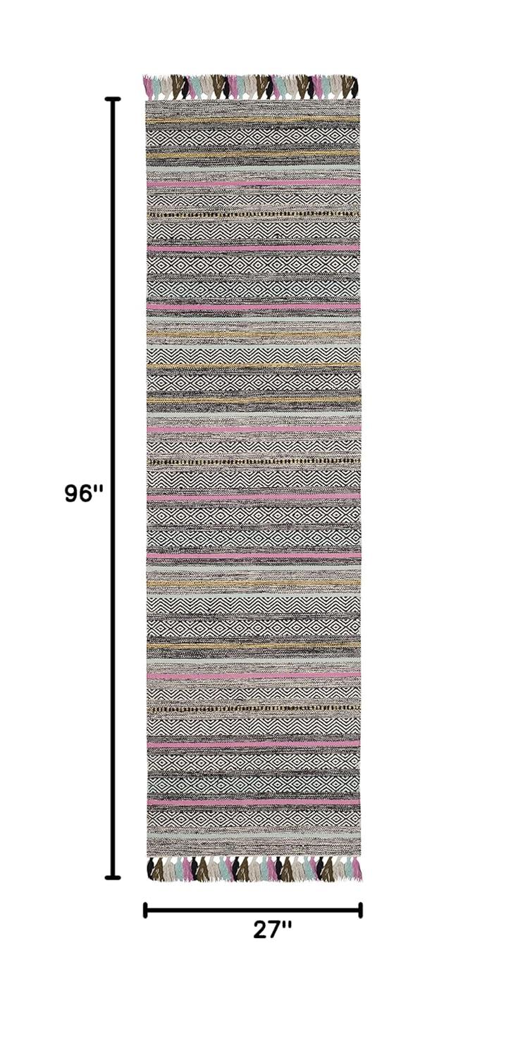 Montauk MTK901 Hand Woven Indoor Runner Rug - Black/Multi - 2'3"x8' - Safavieh.