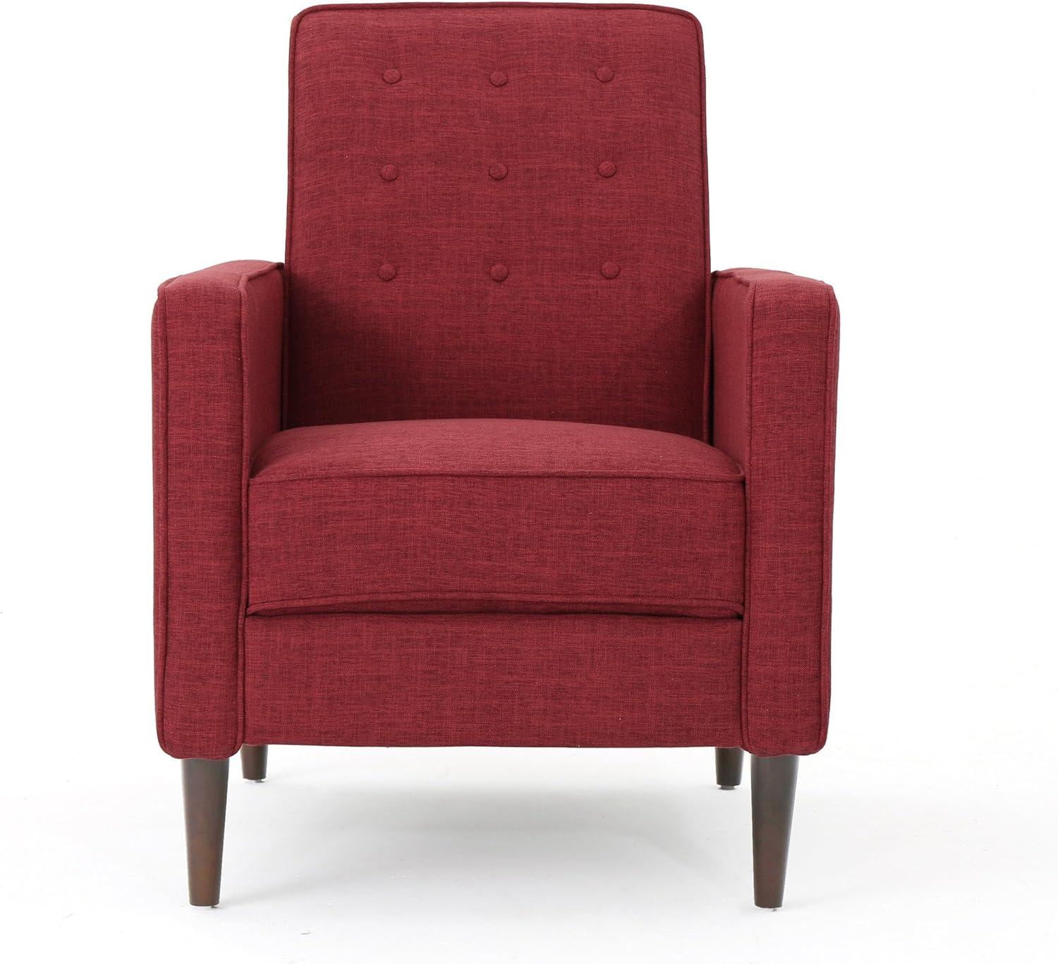 Mervynn Mid-Century Recliner - Modern Red - Christopher Knight Home: Upholstered Polyester, Hardwood Frame, 250lb Capacity