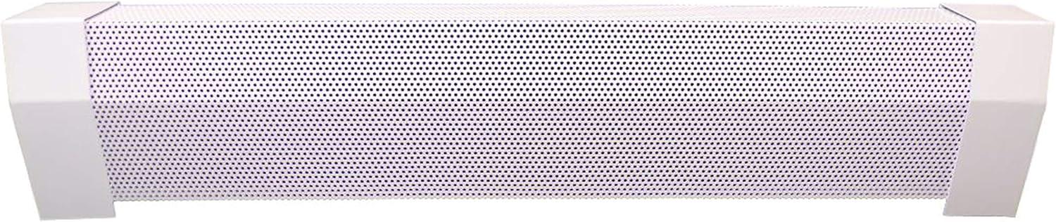 EZ Snap Covers 6 Foot White Standard 7 1/2" Baseboard Heater Cover Galvanized Steel Kit with 2 Closed End Caps & 4 Brackets - FOR HYDRONIC HEAT: NOT for Electric Baseboards